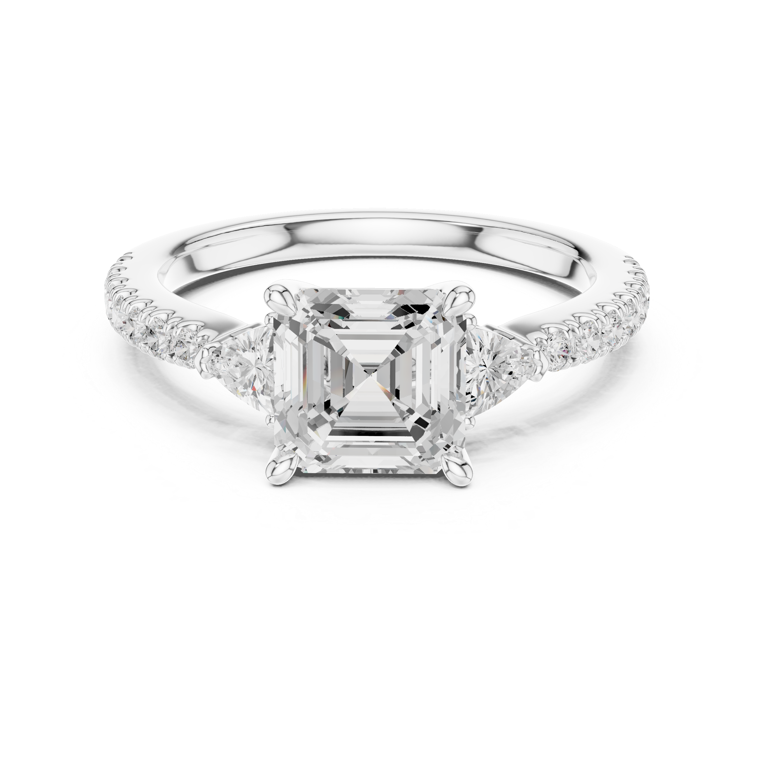 Dainty Asscher Diamond Ring | Elegant Engagement Ring for Women