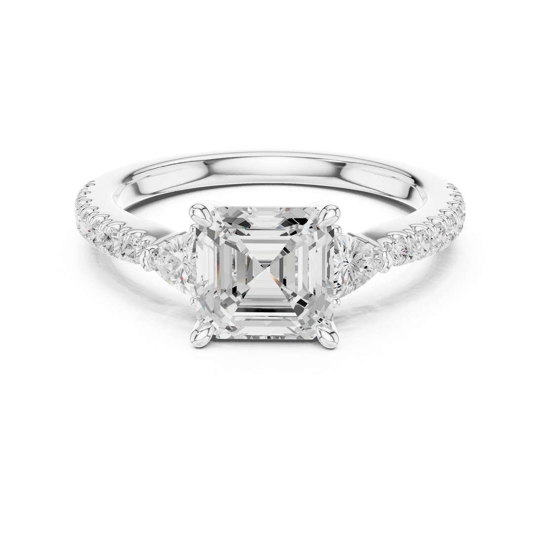 Dainty Asscher Diamond Ring | Elegant Engagement Ring for Women