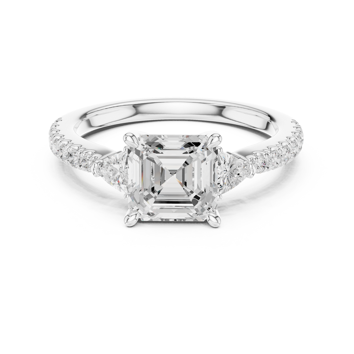 Dainty Asscher Diamond Ring | Elegant Engagement Ring for Women