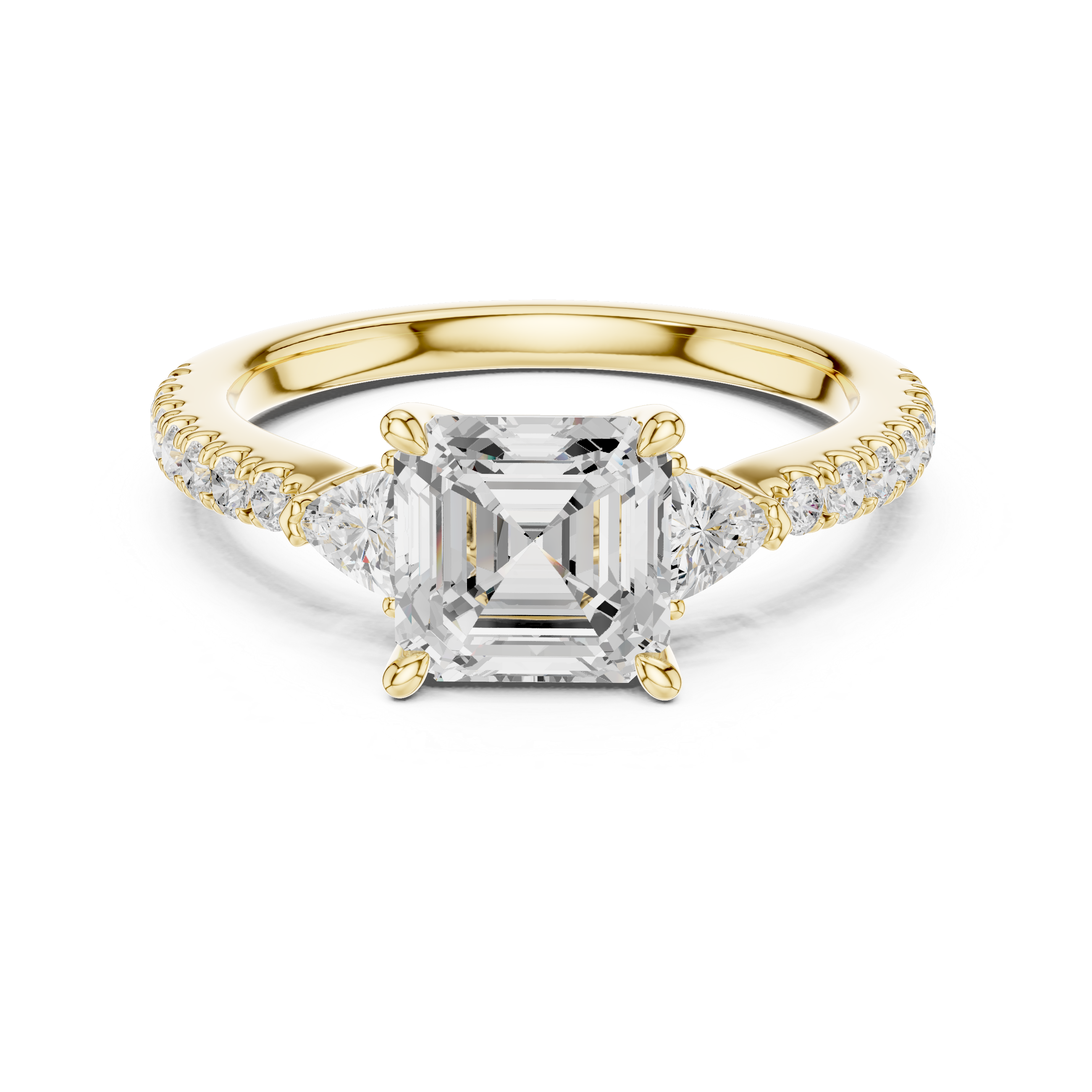 Dainty Asscher Diamond Ring | Elegant Engagement Ring for Women