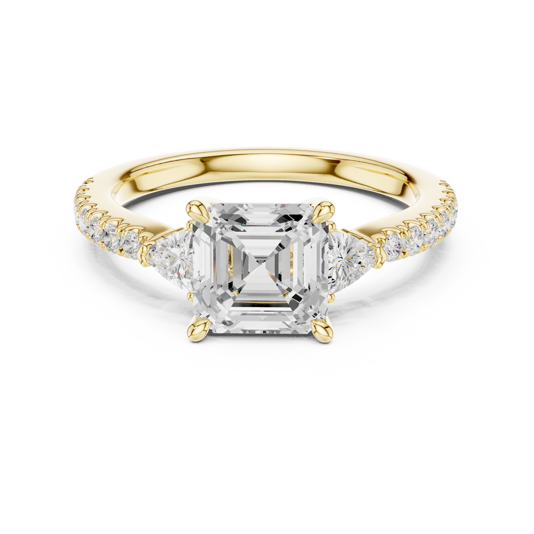 Dainty Asscher Diamond Ring | Elegant Engagement Ring for Women
