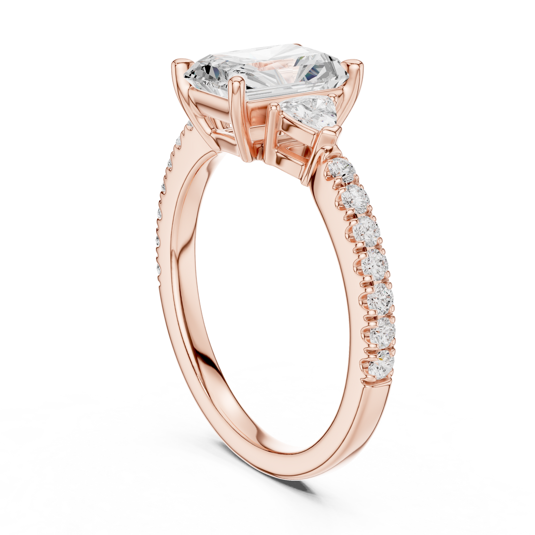 Radiant Cut Center with Trillion Sides | Luxury Diamond Engagement Ring