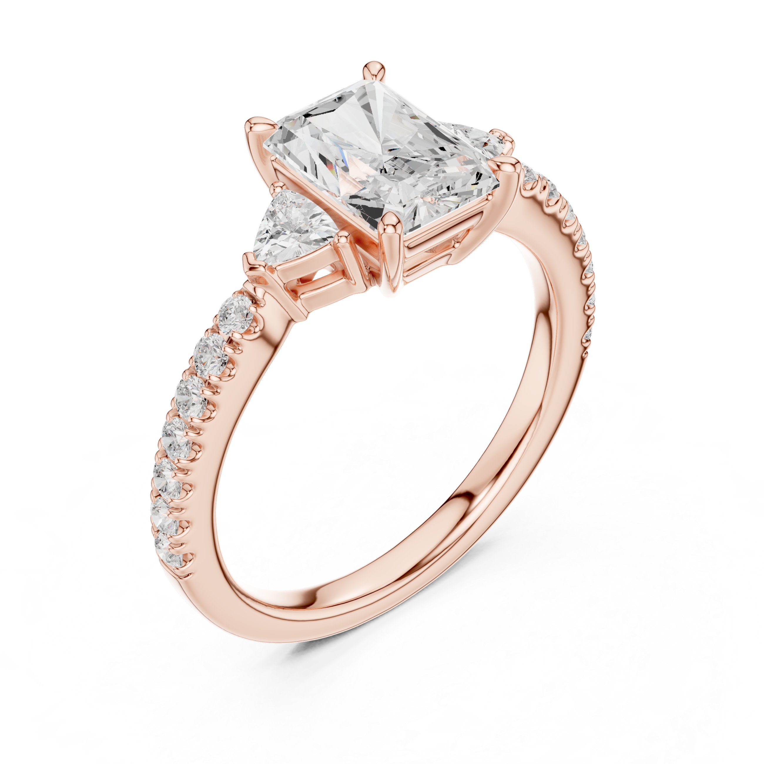 Radiant Cut Center with Trillion Sides | Luxury Diamond Engagement Ring