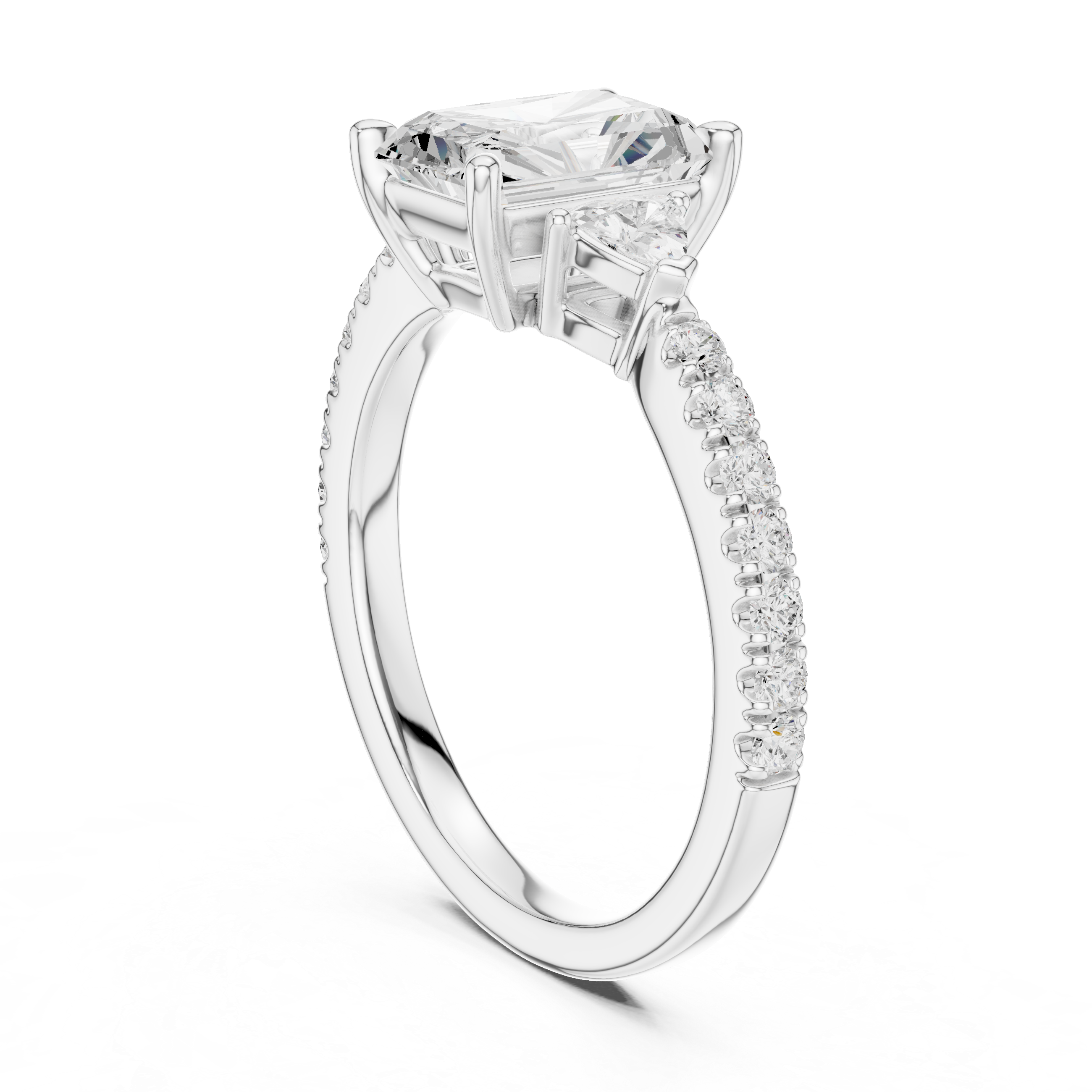 Radiant Cut Center with Trillion Sides | Luxury Diamond Engagement Ring