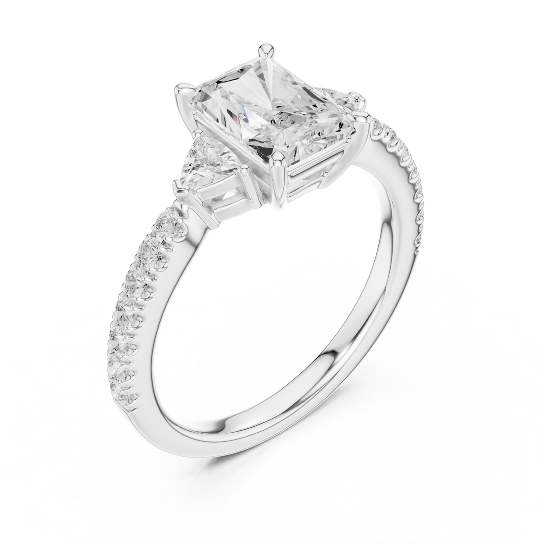 Radiant Cut Center with Trillion Sides | Luxury Diamond Engagement Ring