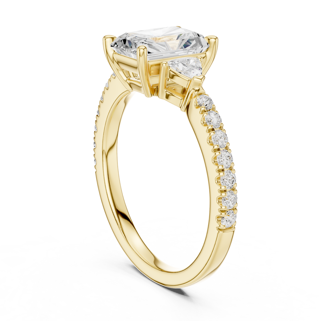 Radiant Cut Center with Trillion Sides | Luxury Diamond Engagement Ring