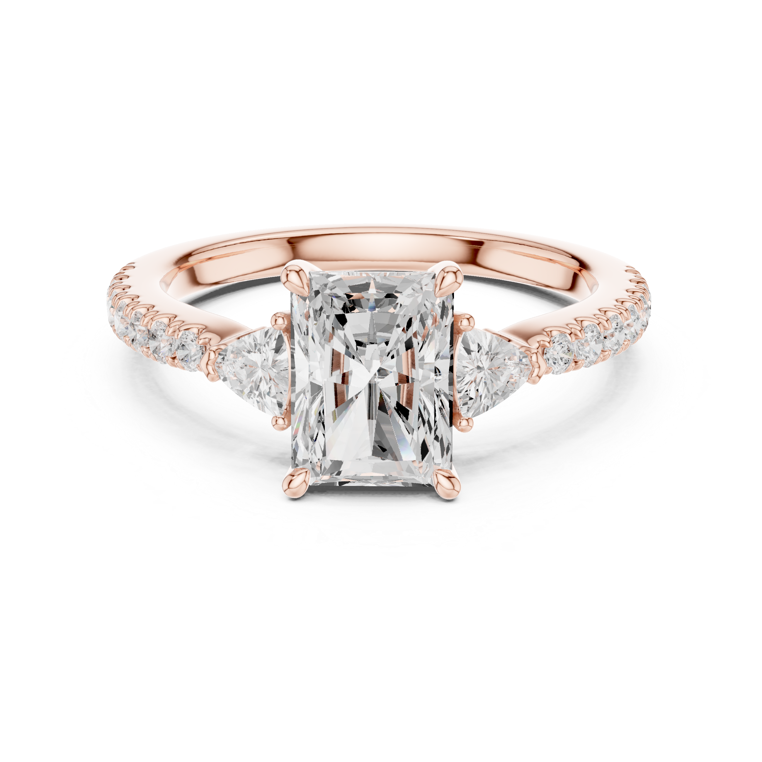 Radiant Cut Center with Trillion Sides | Luxury Diamond Engagement Ring