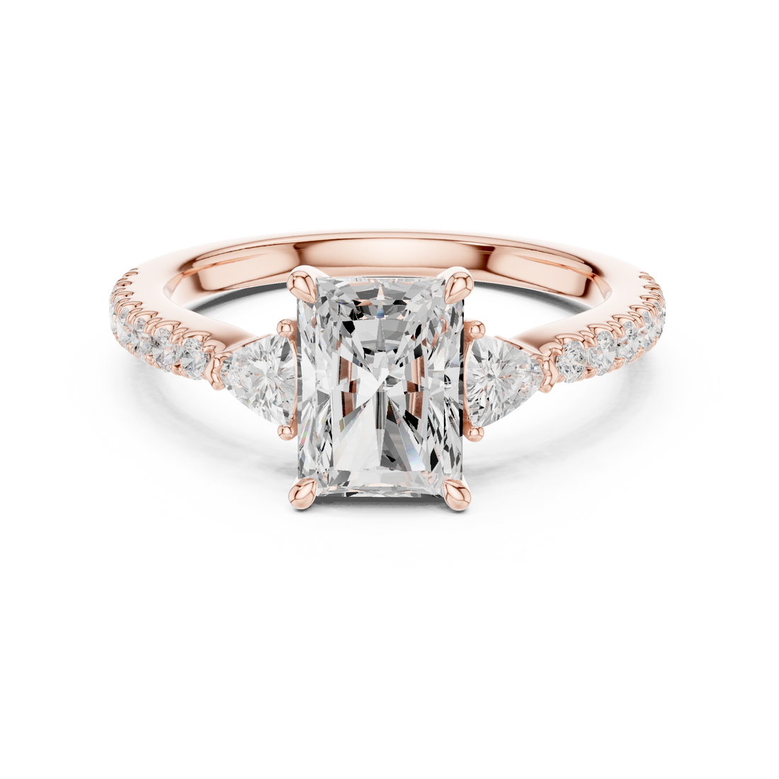 Radiant Cut Center with Trillion Sides | Luxury Diamond Engagement Ring