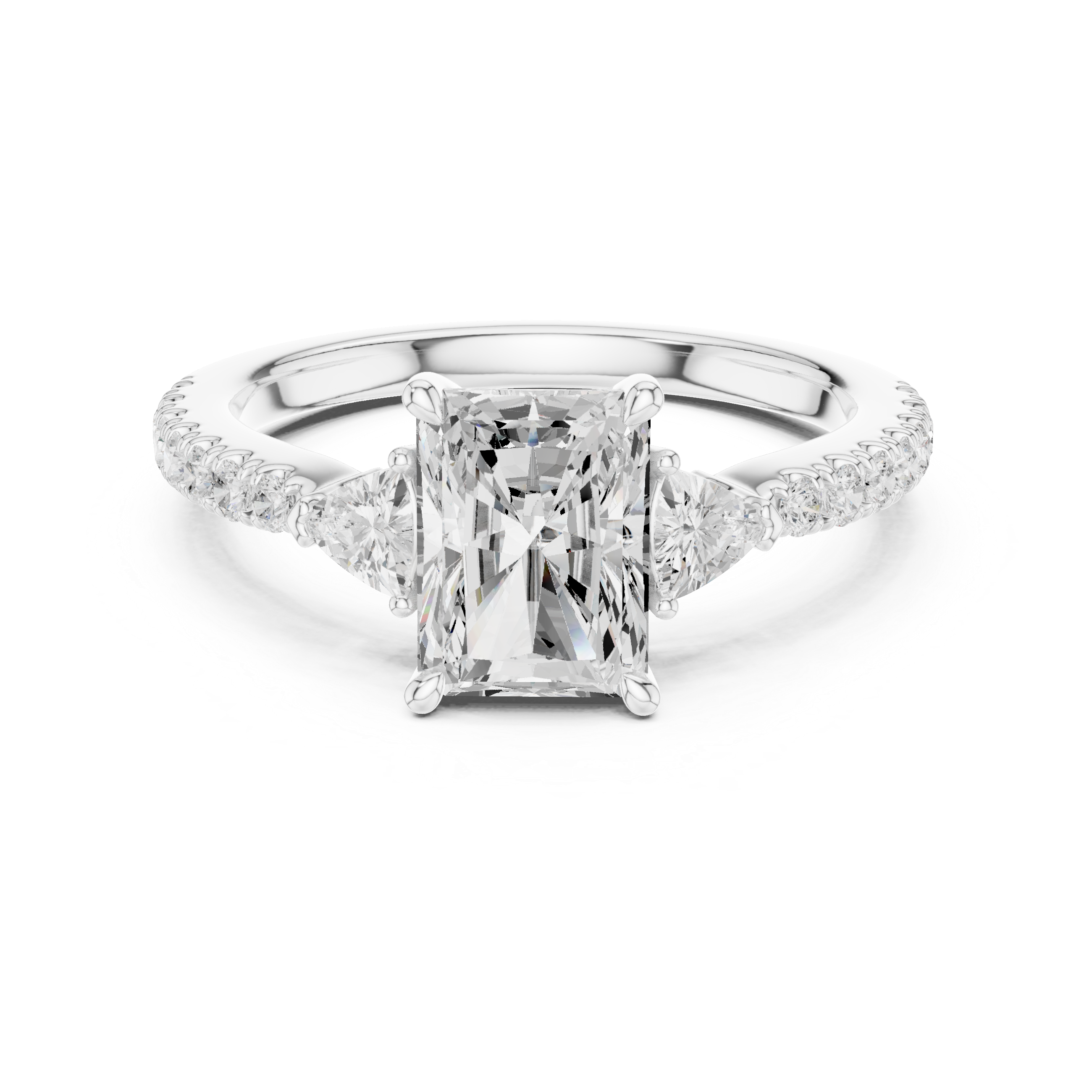 Radiant Cut Center with Trillion Sides | Luxury Diamond Engagement Ring