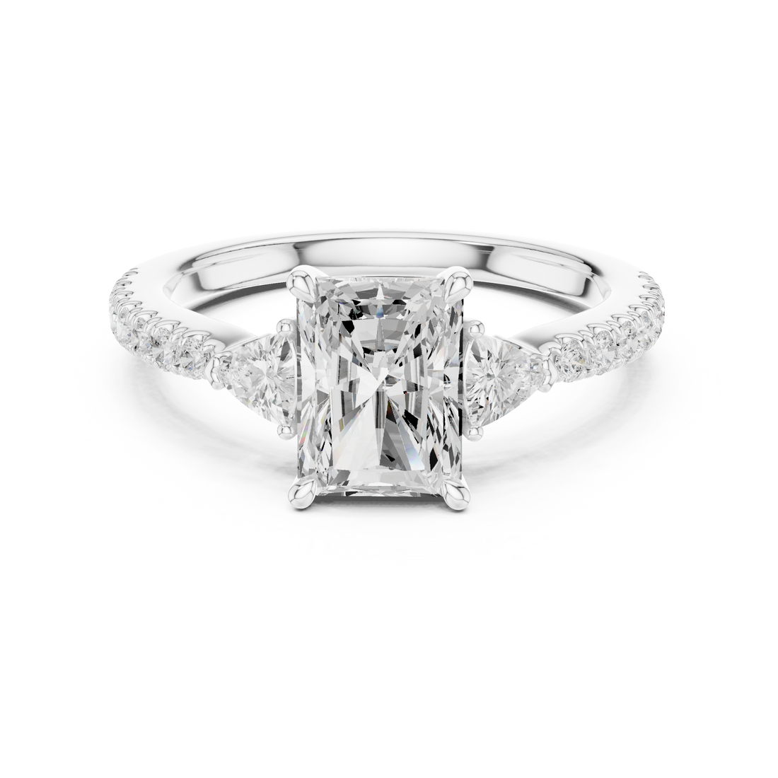 Radiant Cut Center with Trillion Sides | Luxury Diamond Engagement Ring