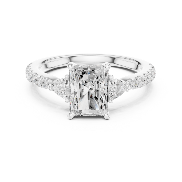 Radiant Cut Center with Trillion Sides | Luxury Diamond Engagement Ring