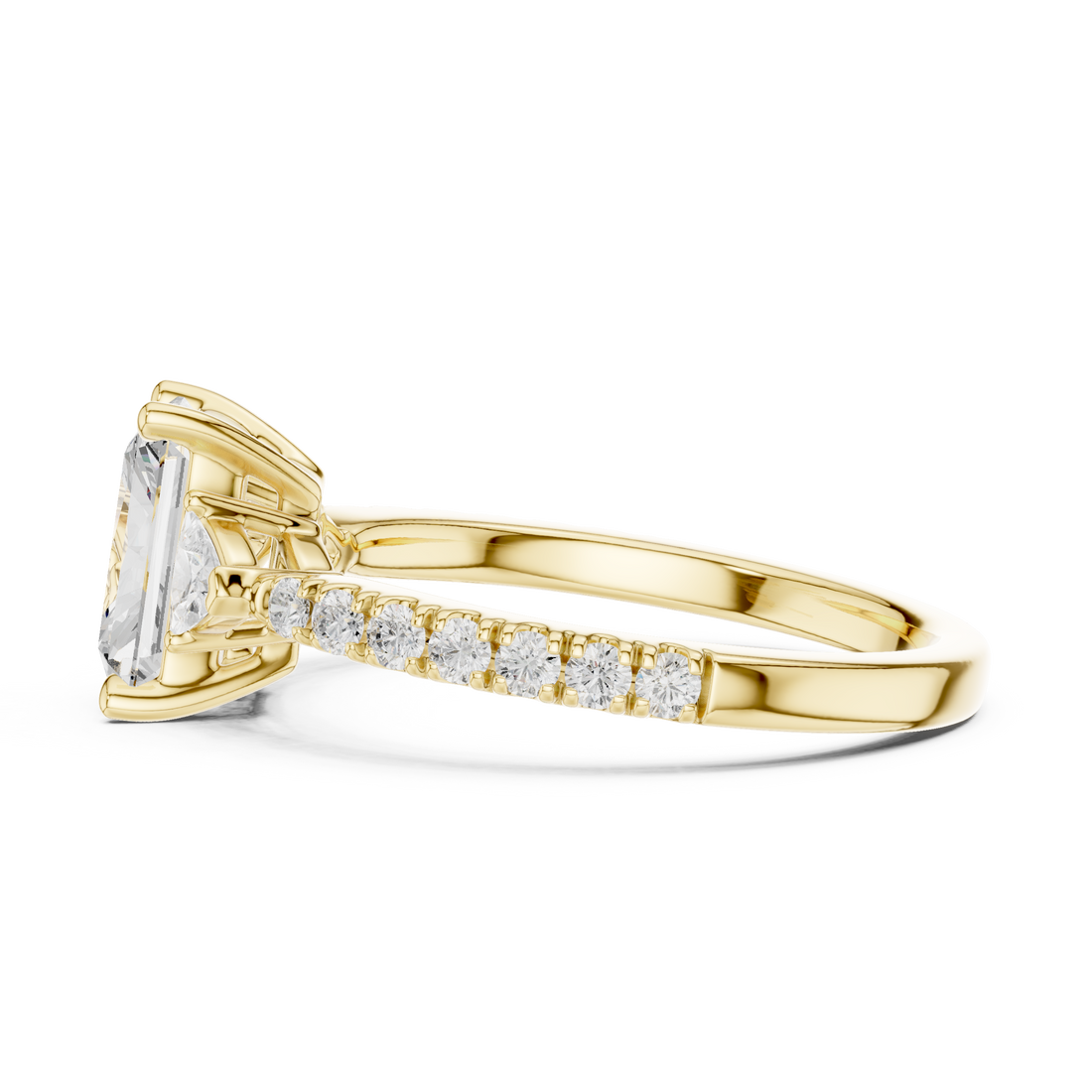 Radiant Cut Center with Trillion Sides | Luxury Diamond Engagement Ring