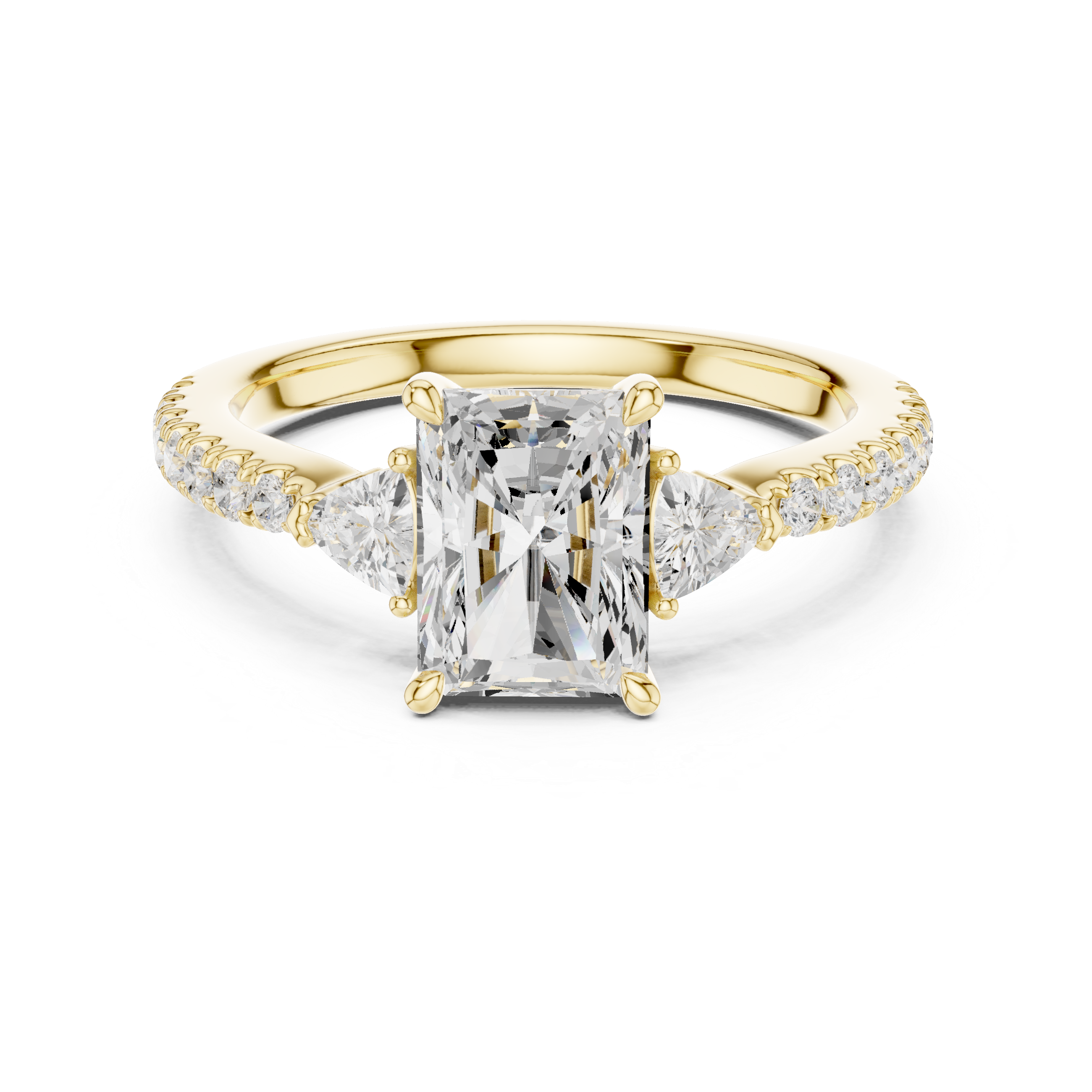 Radiant Cut Center with Trillion Sides | Luxury Diamond Engagement Ring