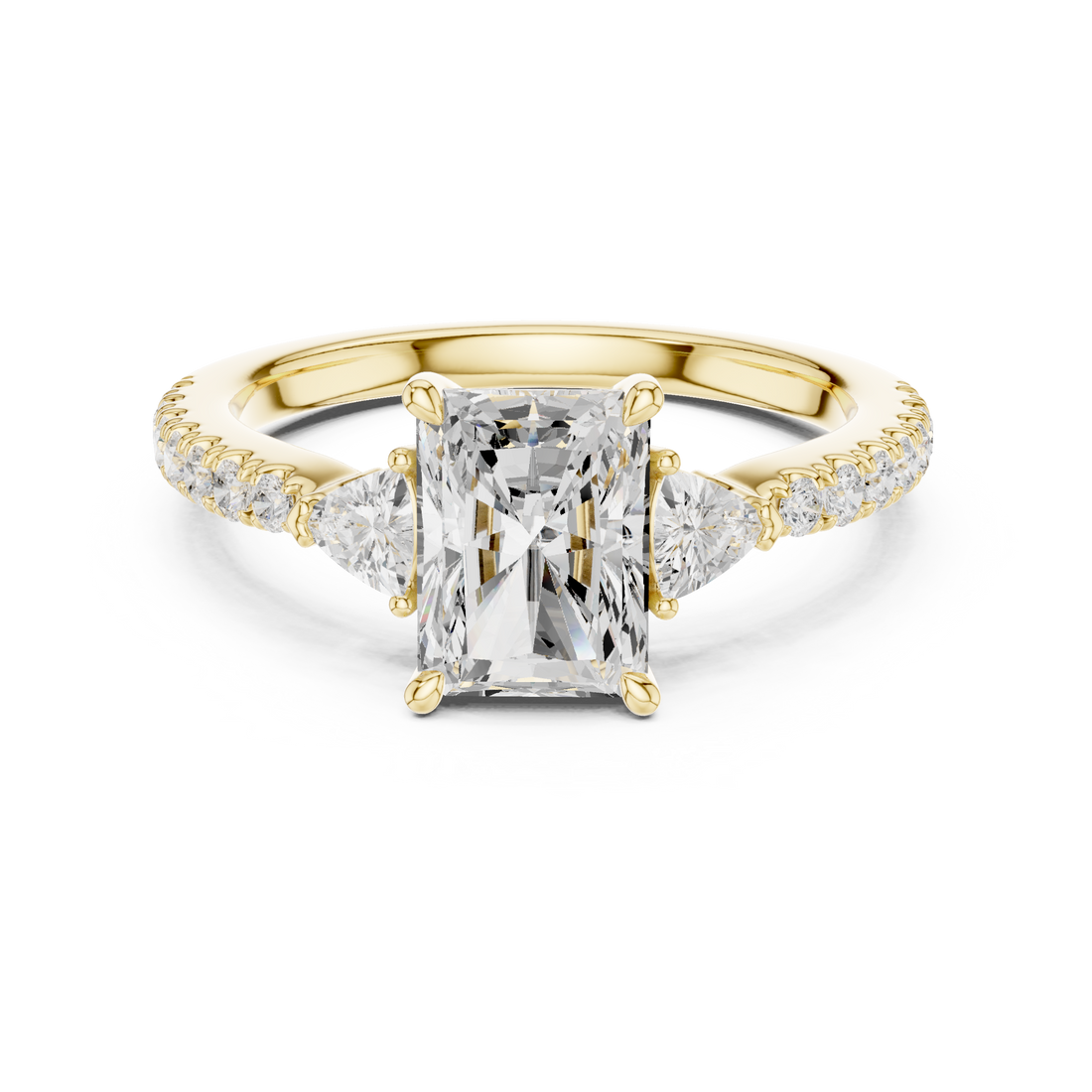Radiant Cut Center with Trillion Sides | Luxury Diamond Engagement Ring