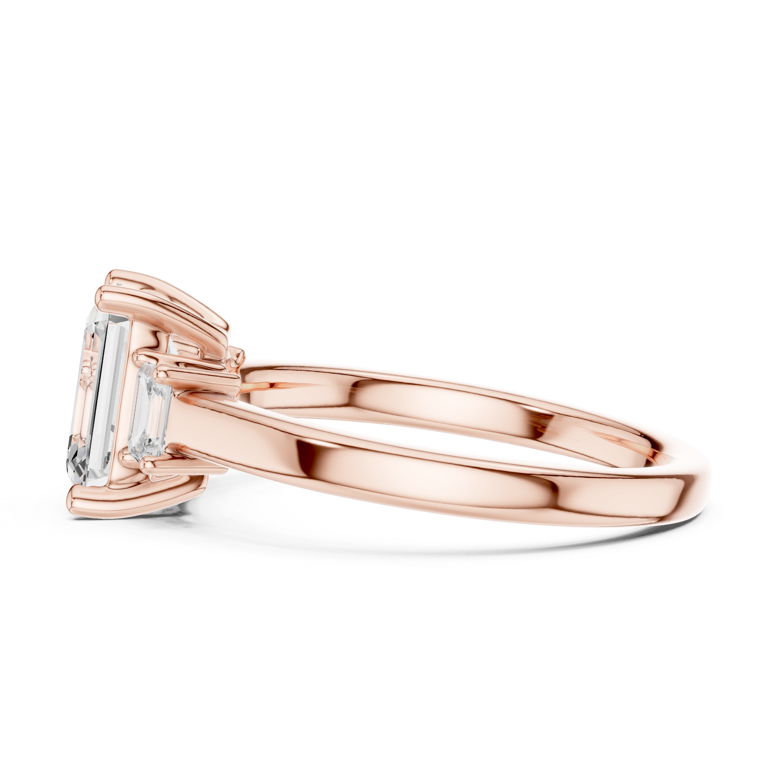 Classic Emerald Cut Three Stone Ring | Sophisticated Diamond Engagement