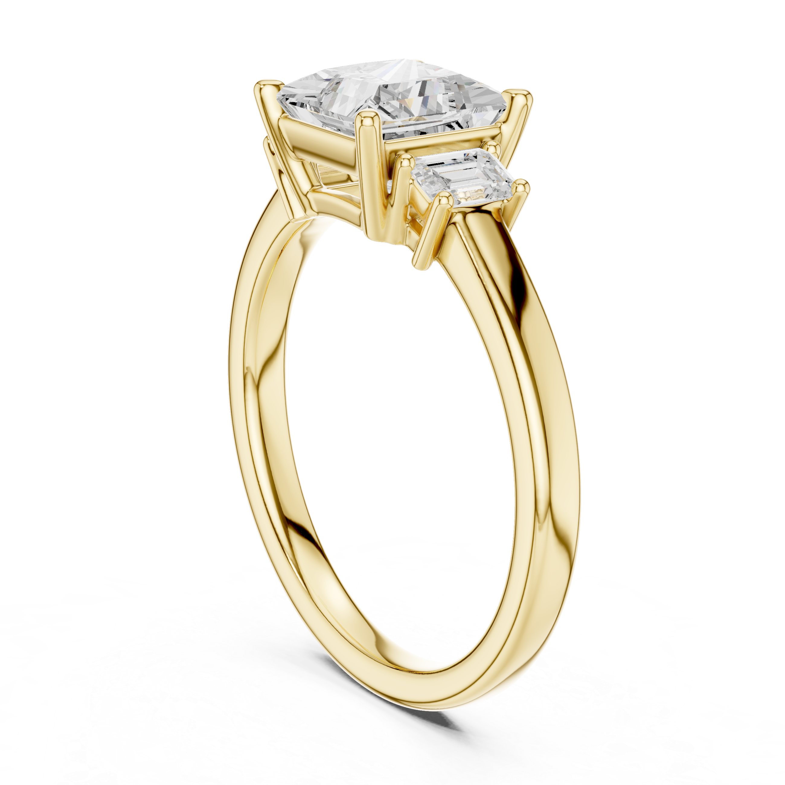 Elite Princess Cut Ring | Balanced Three Stone Brilliance