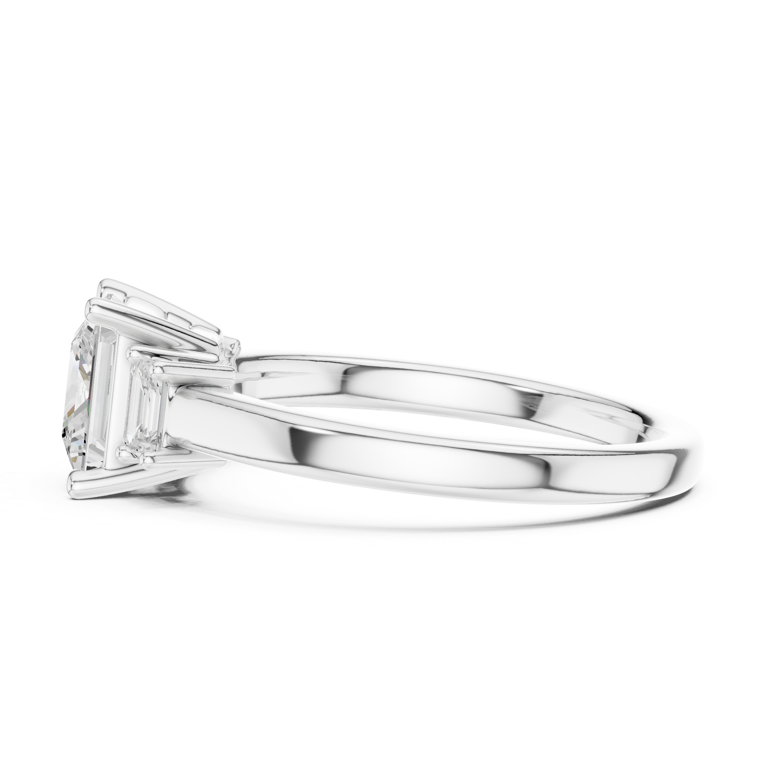 Elite Princess Cut Ring | Balanced Three Stone Brilliance