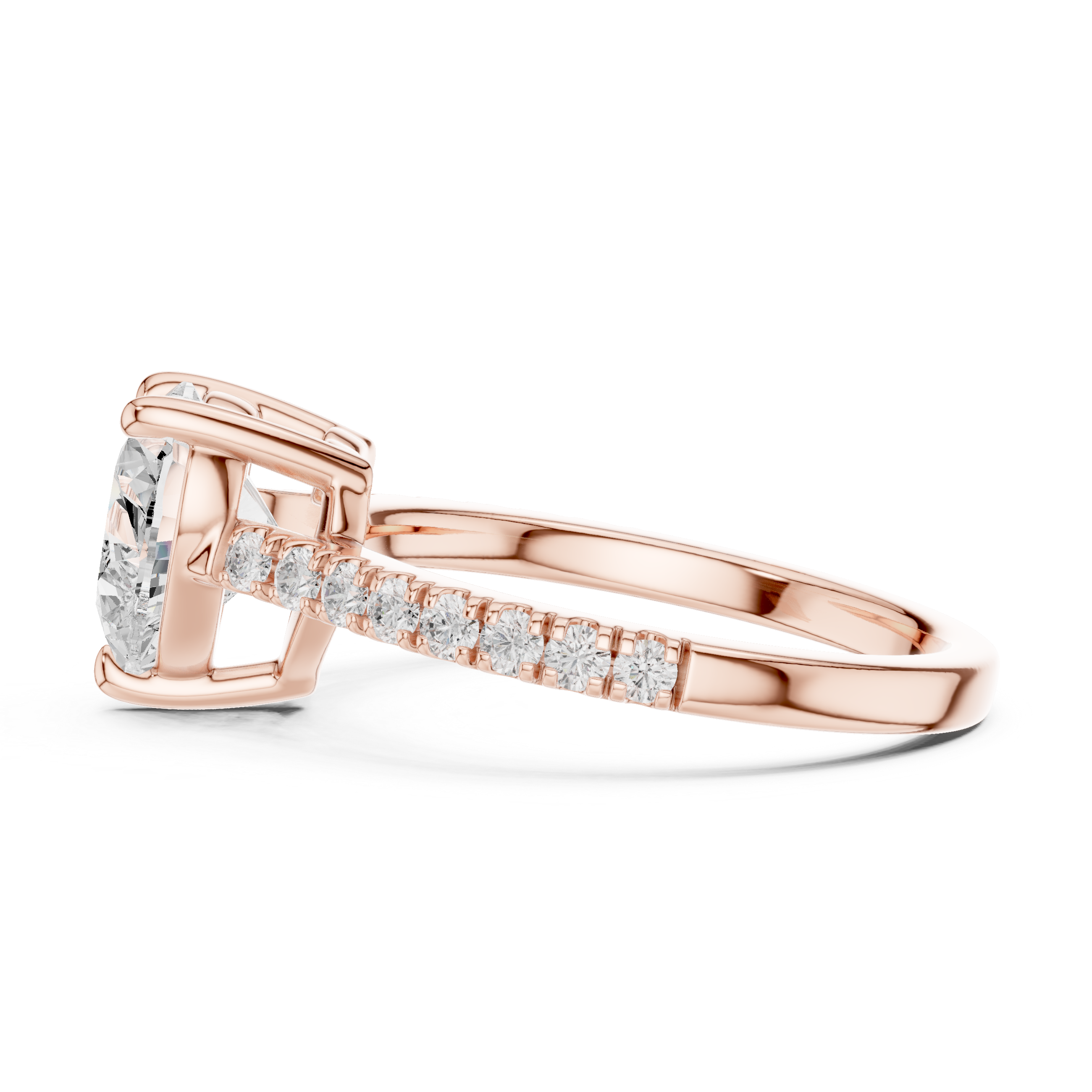 Romantic Heart Cut Engagement Ring | Hidden Sparkle Pave Shank