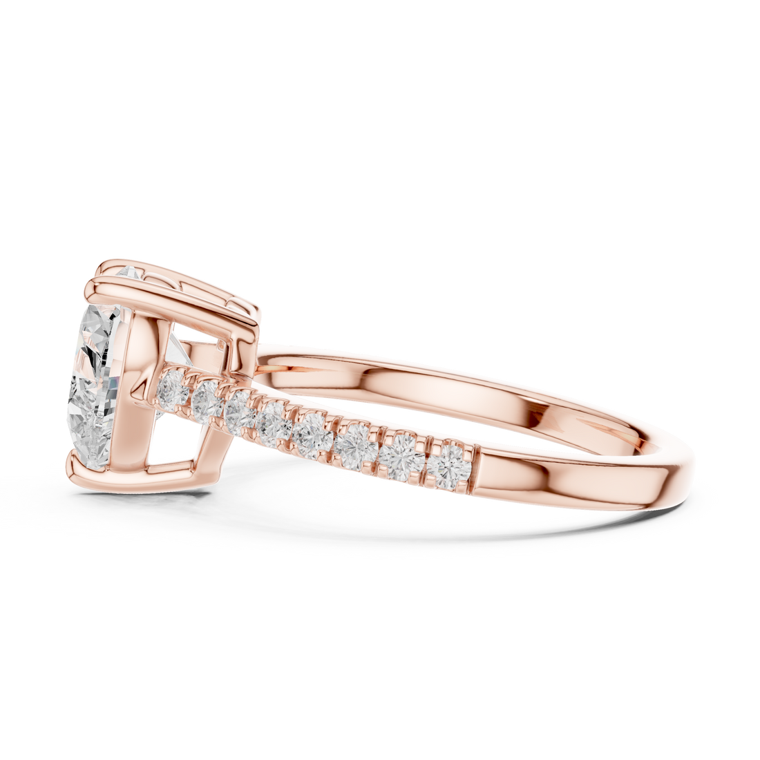 Romantic Heart Cut Engagement Ring | Hidden Sparkle Pave Shank