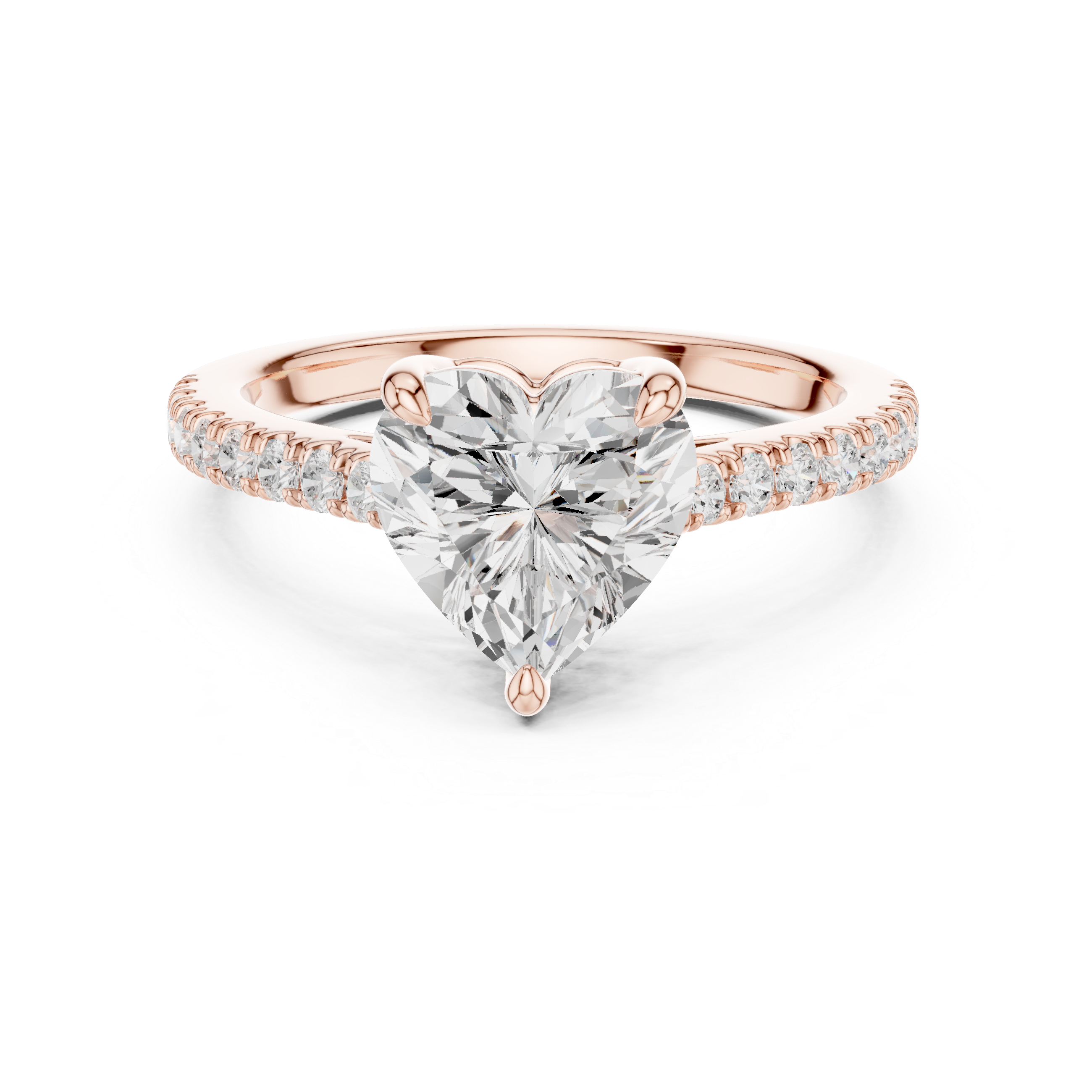 Romantic Heart Cut Engagement Ring | Hidden Sparkle Pave Shank