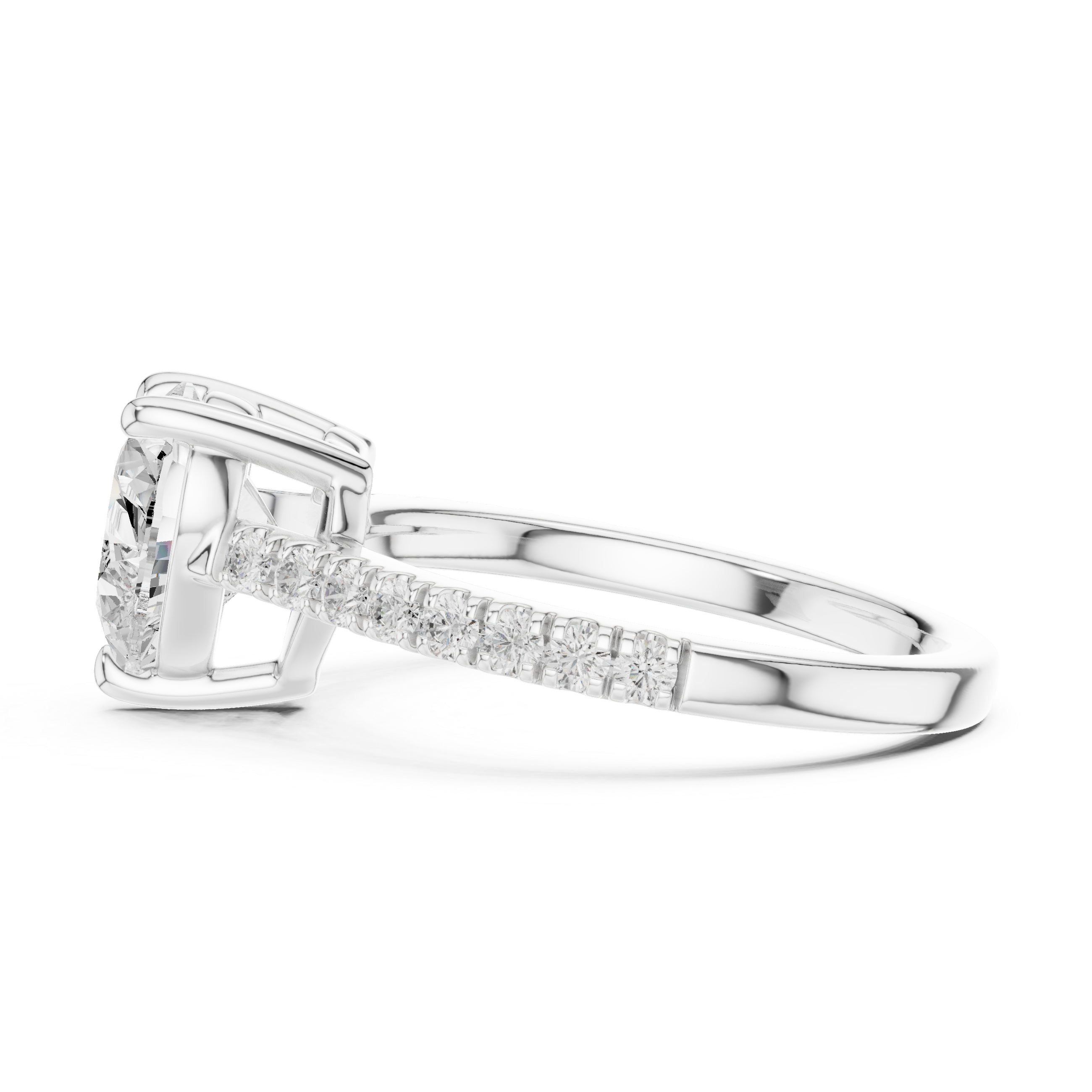 Romantic Heart Cut Engagement Ring | Hidden Sparkle Pave Shank