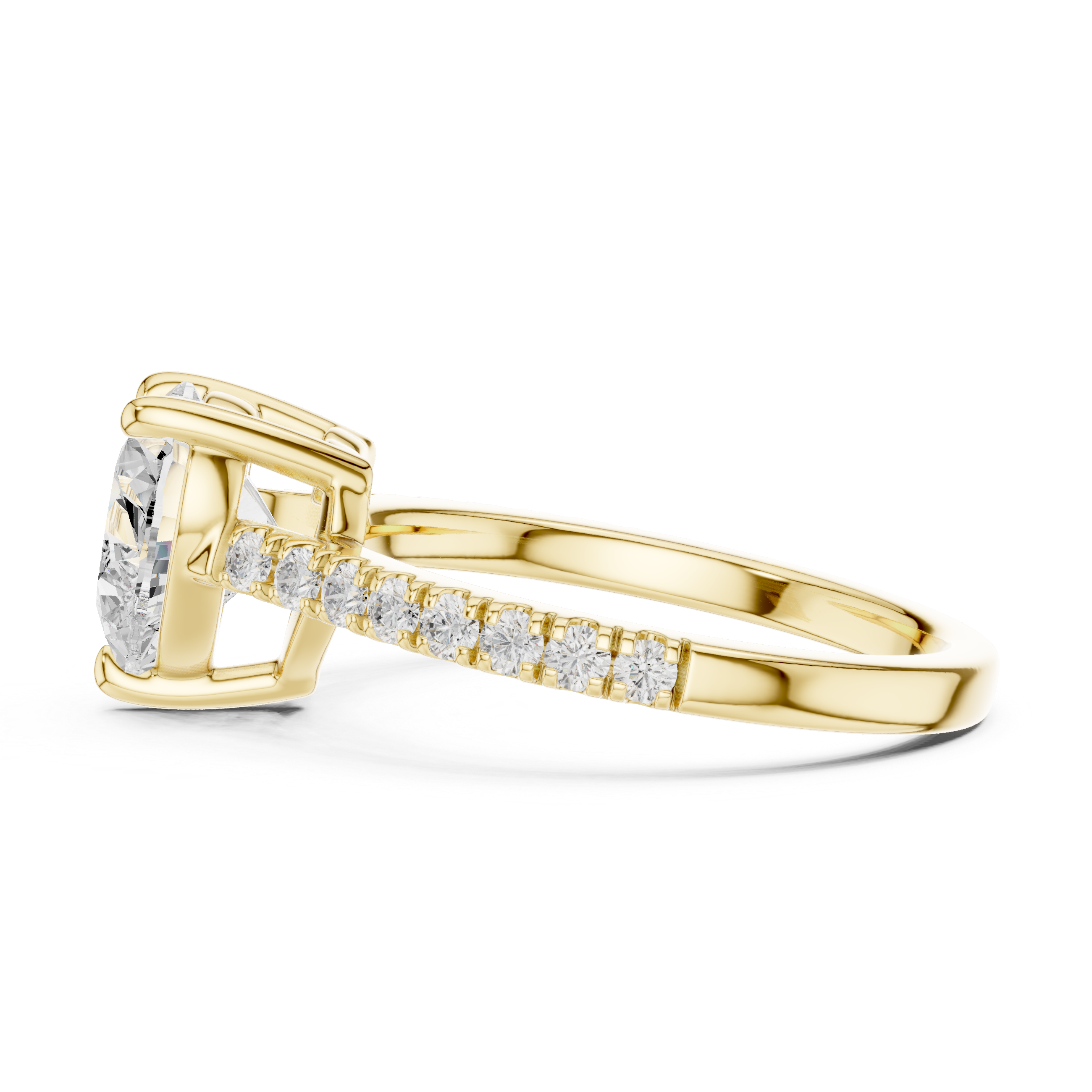 Romantic Heart Cut Engagement Ring | Hidden Sparkle Pave Shank