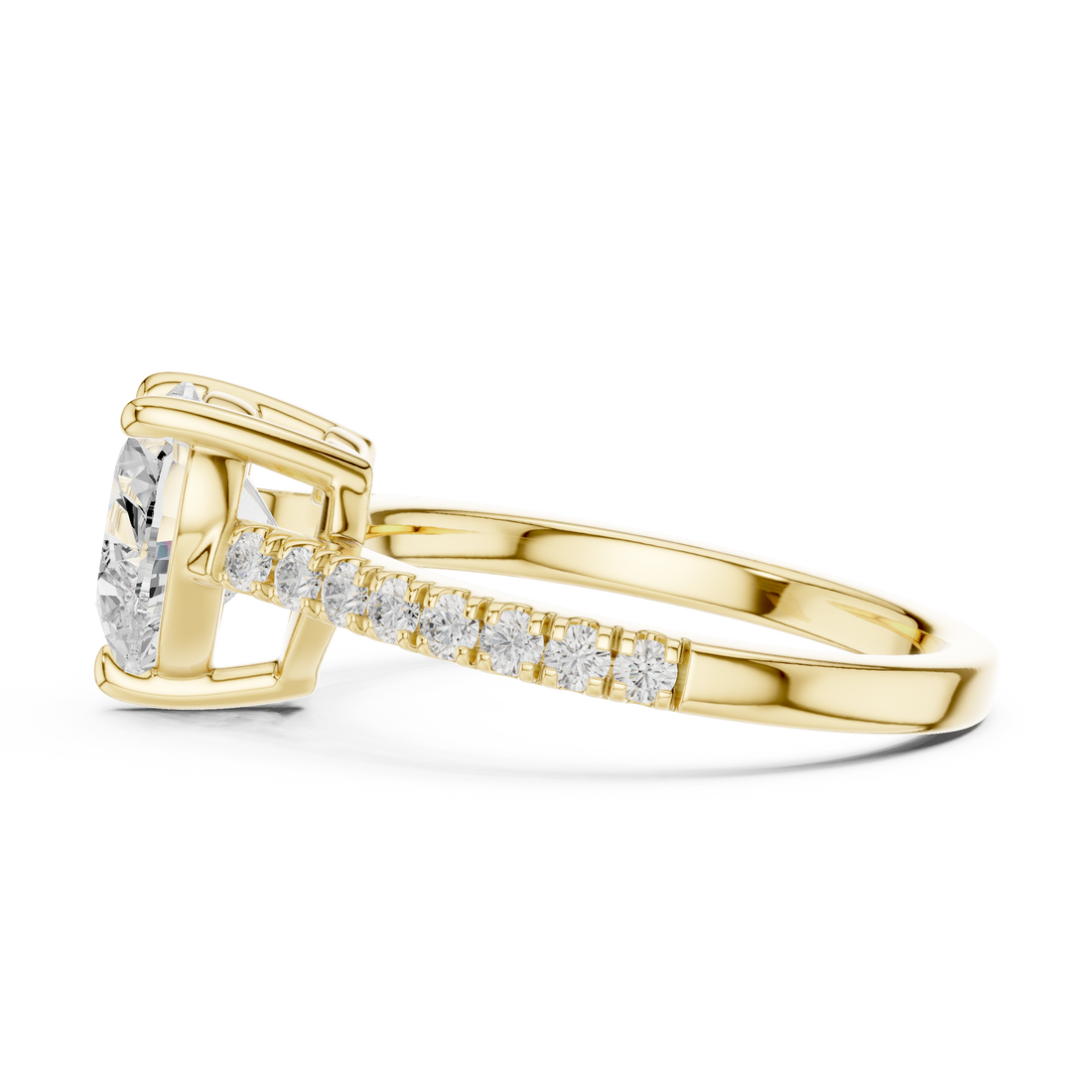 Romantic Heart Cut Engagement Ring | Hidden Sparkle Pave Shank