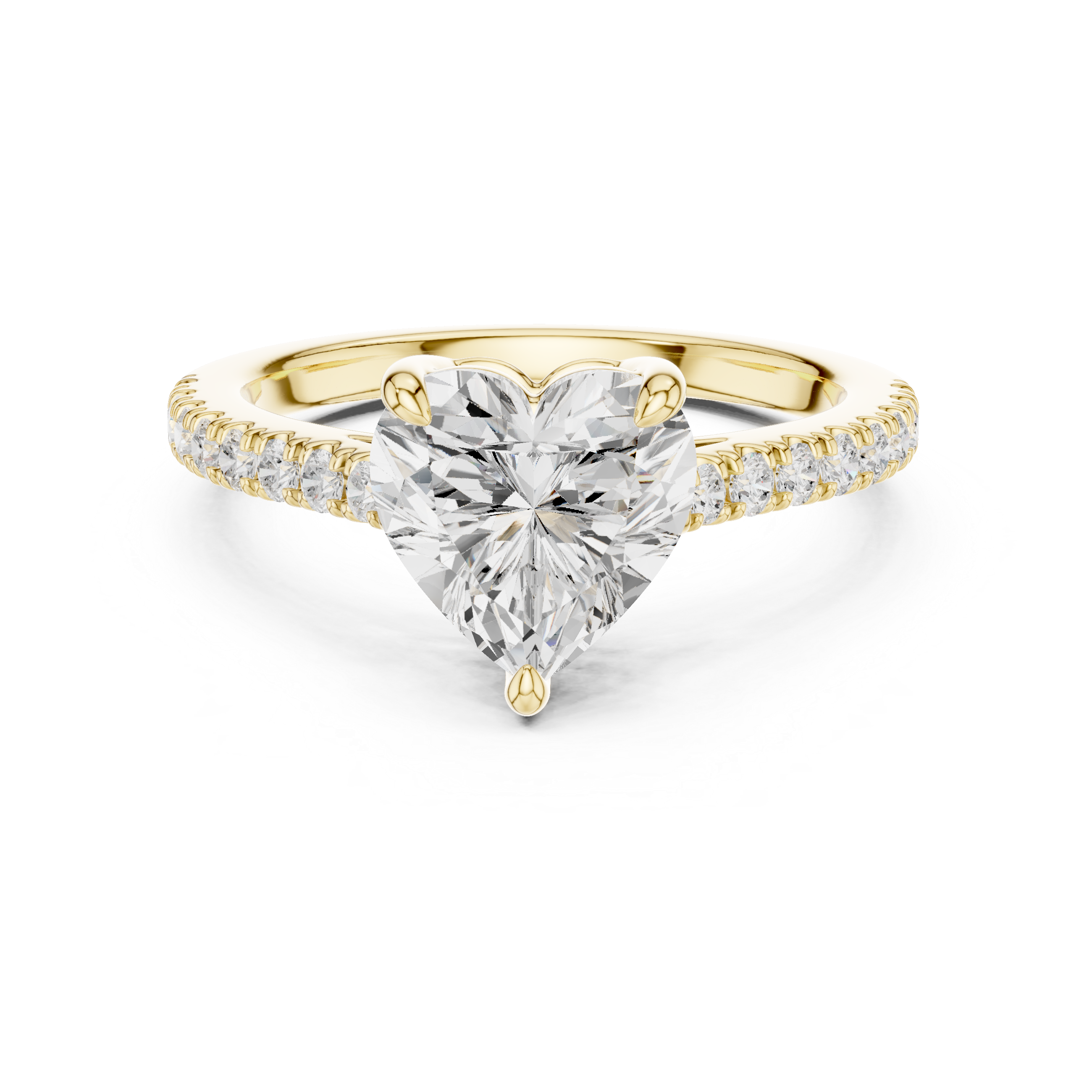 Romantic Heart Cut Engagement Ring | Hidden Sparkle Pave Shank
