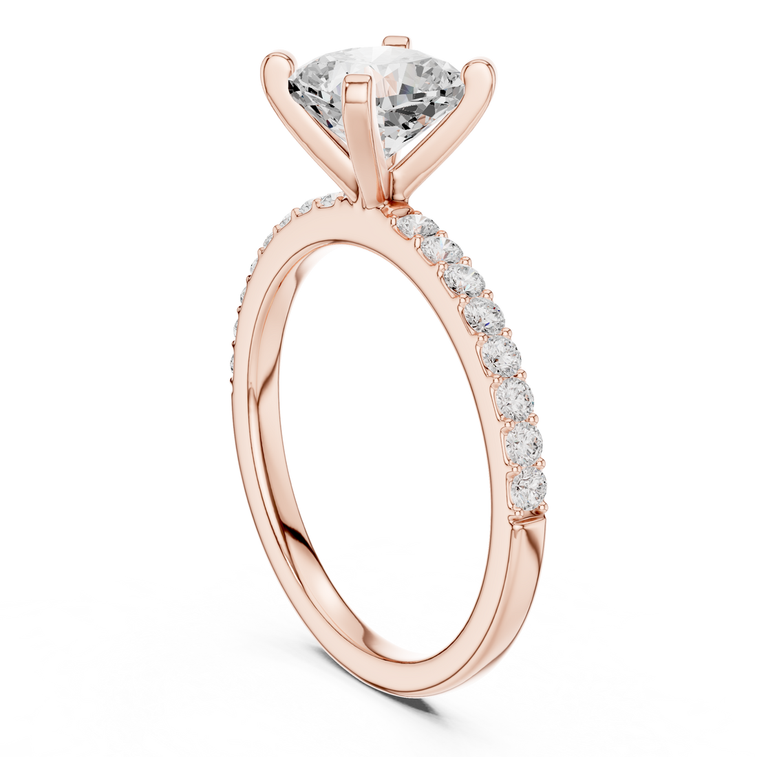 Timeless  Stunning Cushion Cut Solitaire Engagement Ring with Diamond Accents