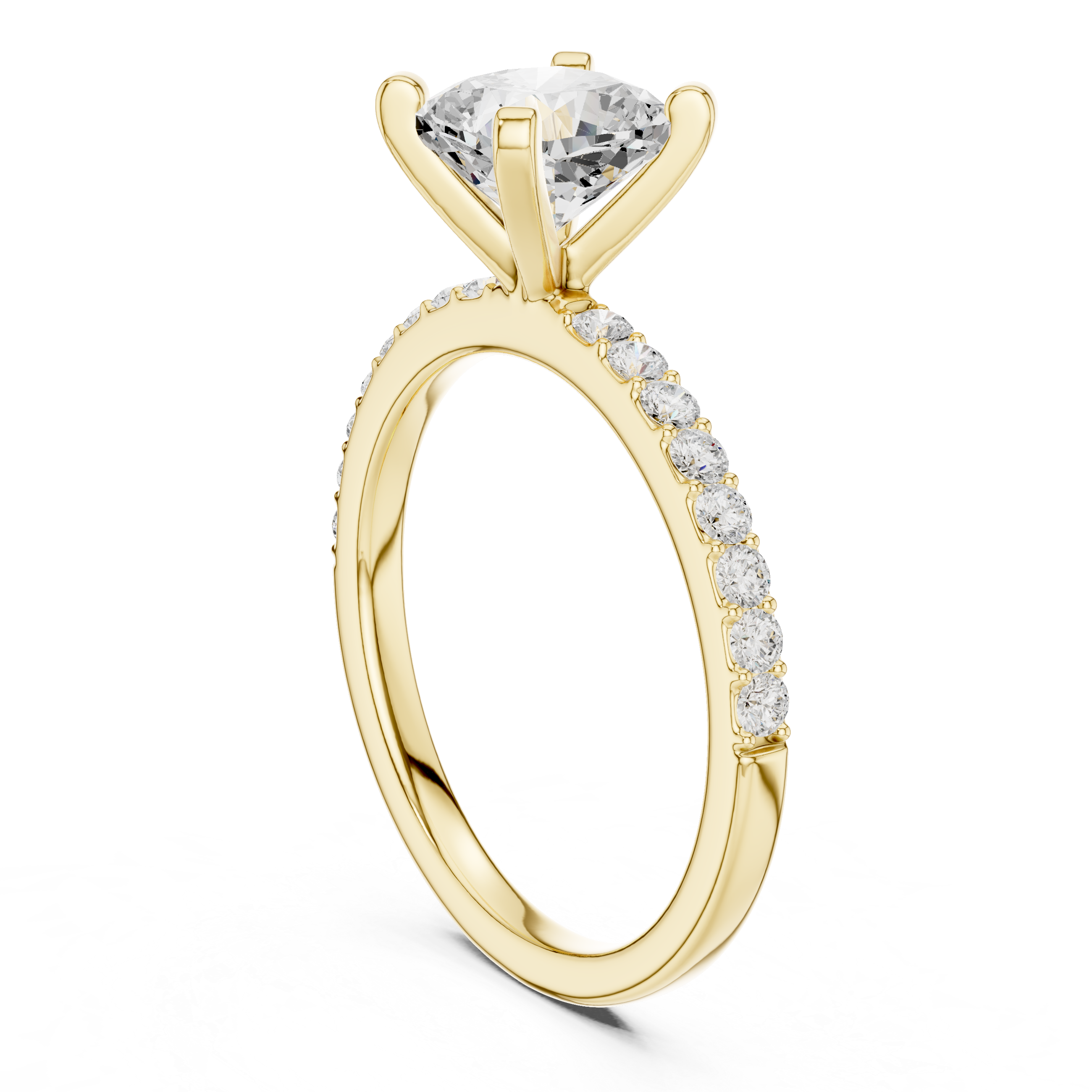 Timeless  Stunning Cushion Cut Solitaire Engagement Ring with Diamond Accents