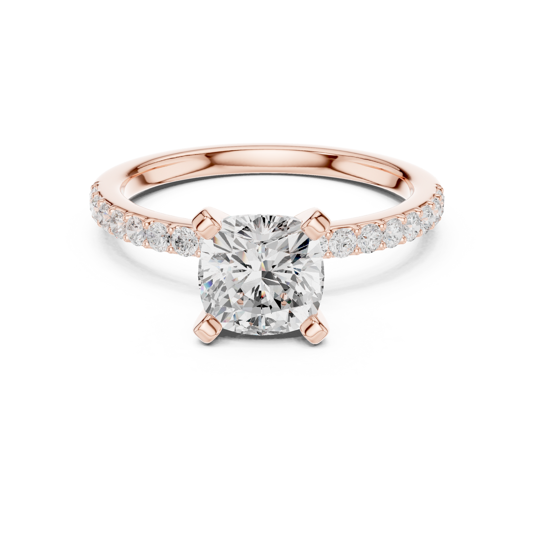 Timeless  Stunning Cushion Cut Solitaire Engagement Ring with Diamond Accents
