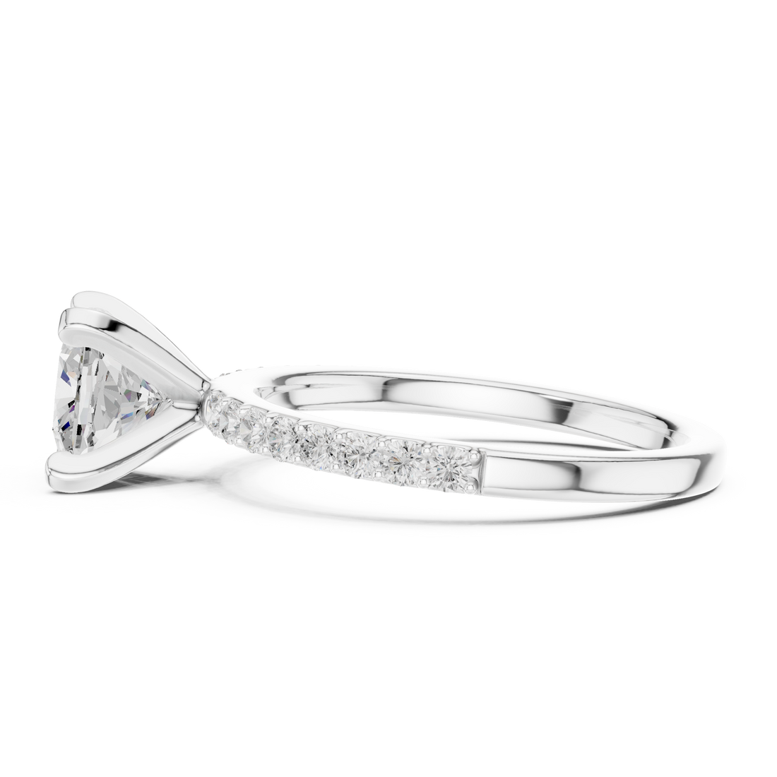 Timeless  Stunning Cushion Cut Solitaire Engagement Ring with Diamond Accents