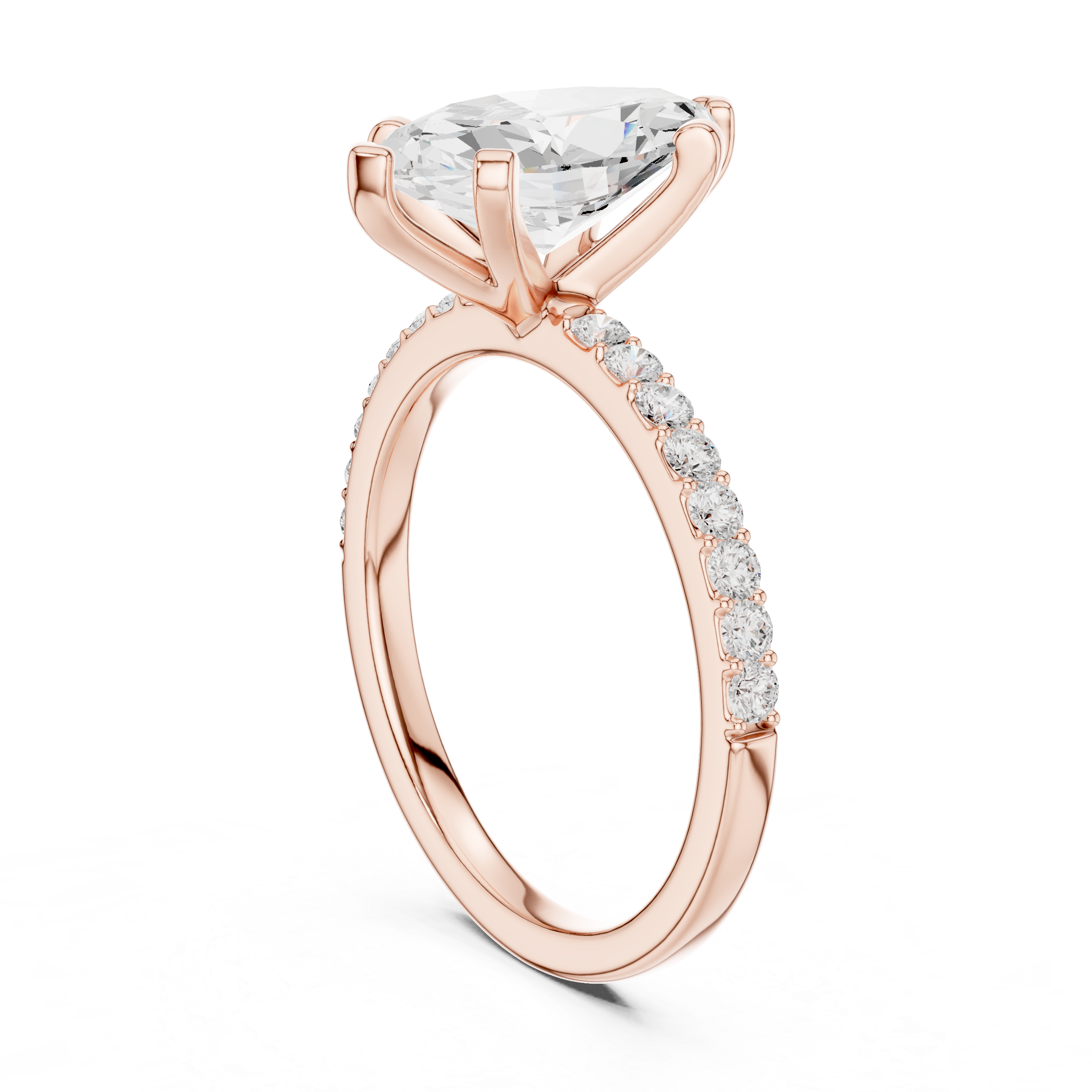 Signature Marquise Cut Engagement Ring | Sleek Pave Set Design