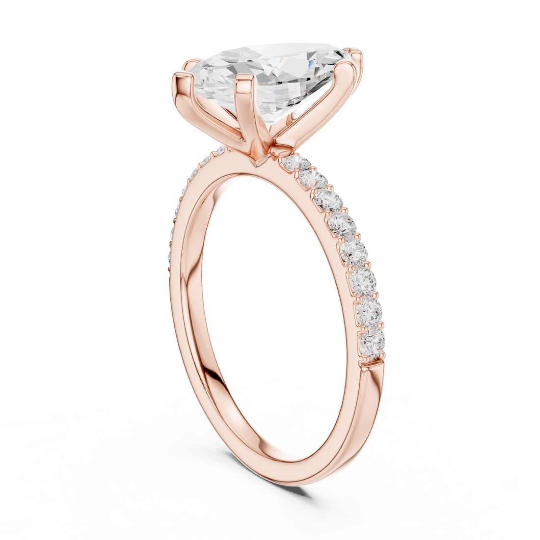 Signature Marquise Cut Engagement Ring | Sleek Pave Set Design
