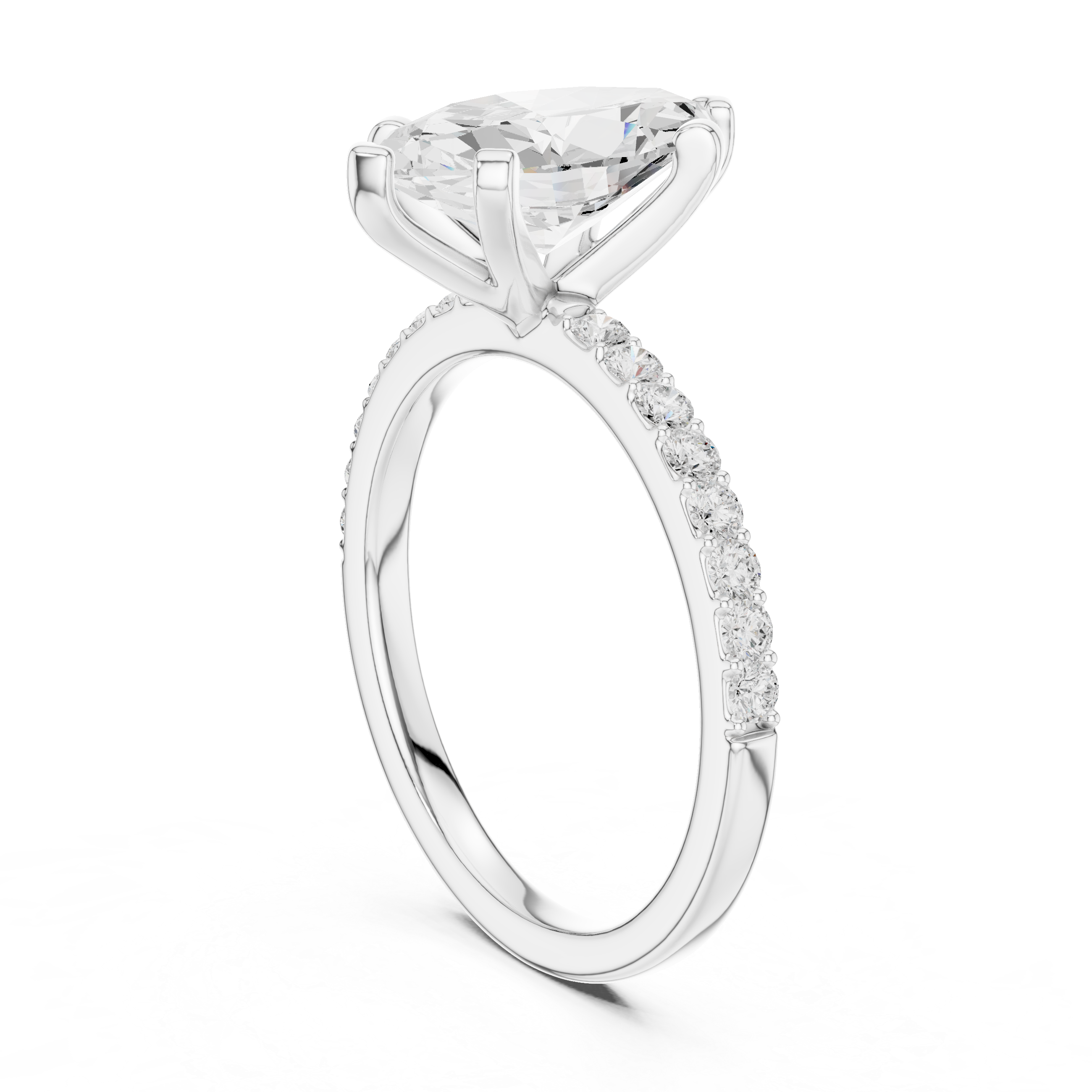 Signature Marquise Cut Engagement Ring | Sleek Pave Set Design