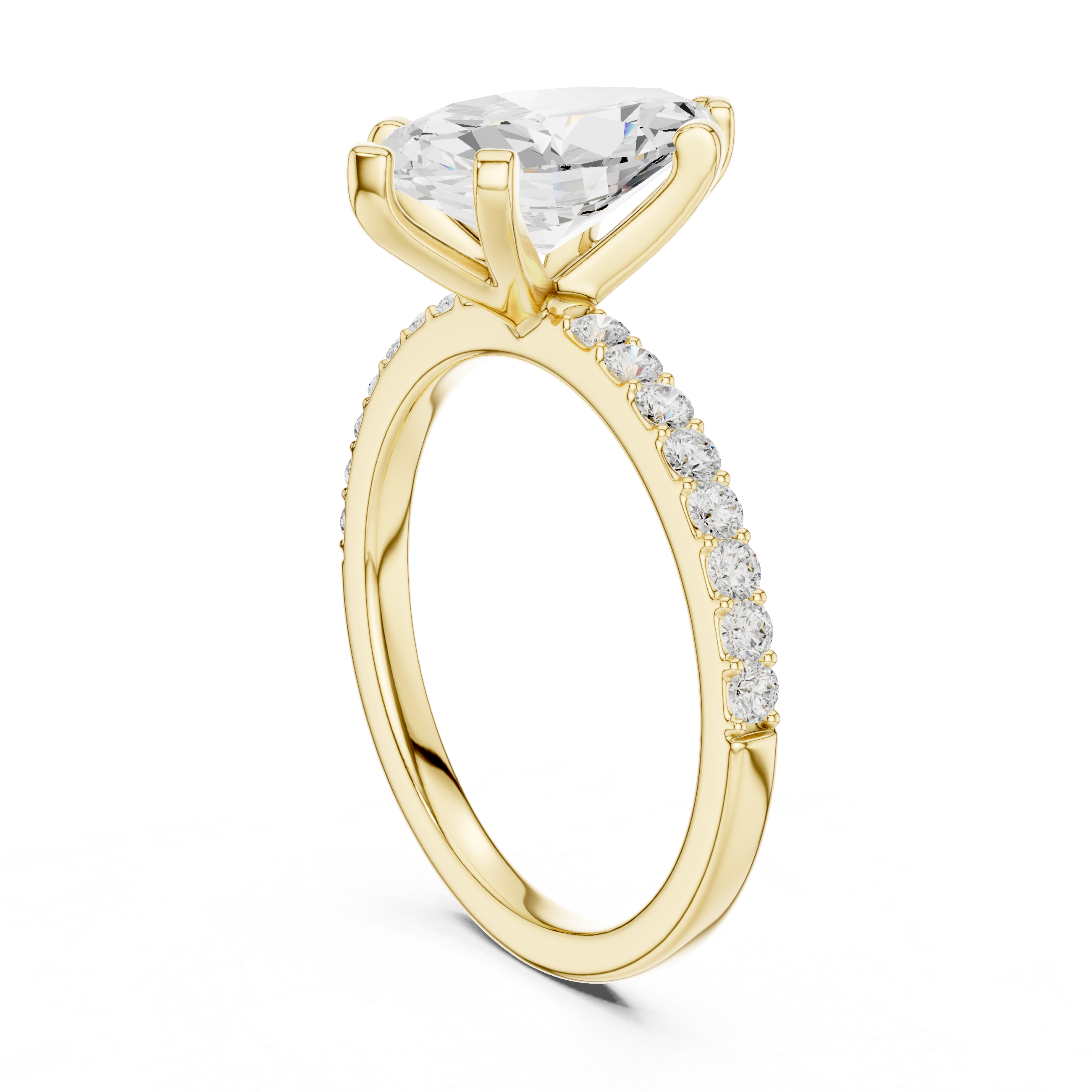 Signature Marquise Cut Engagement Ring | Sleek Pave Set Design