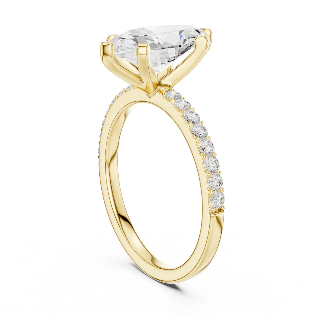 Signature Marquise Cut Engagement Ring | Sleek Pave Set Design