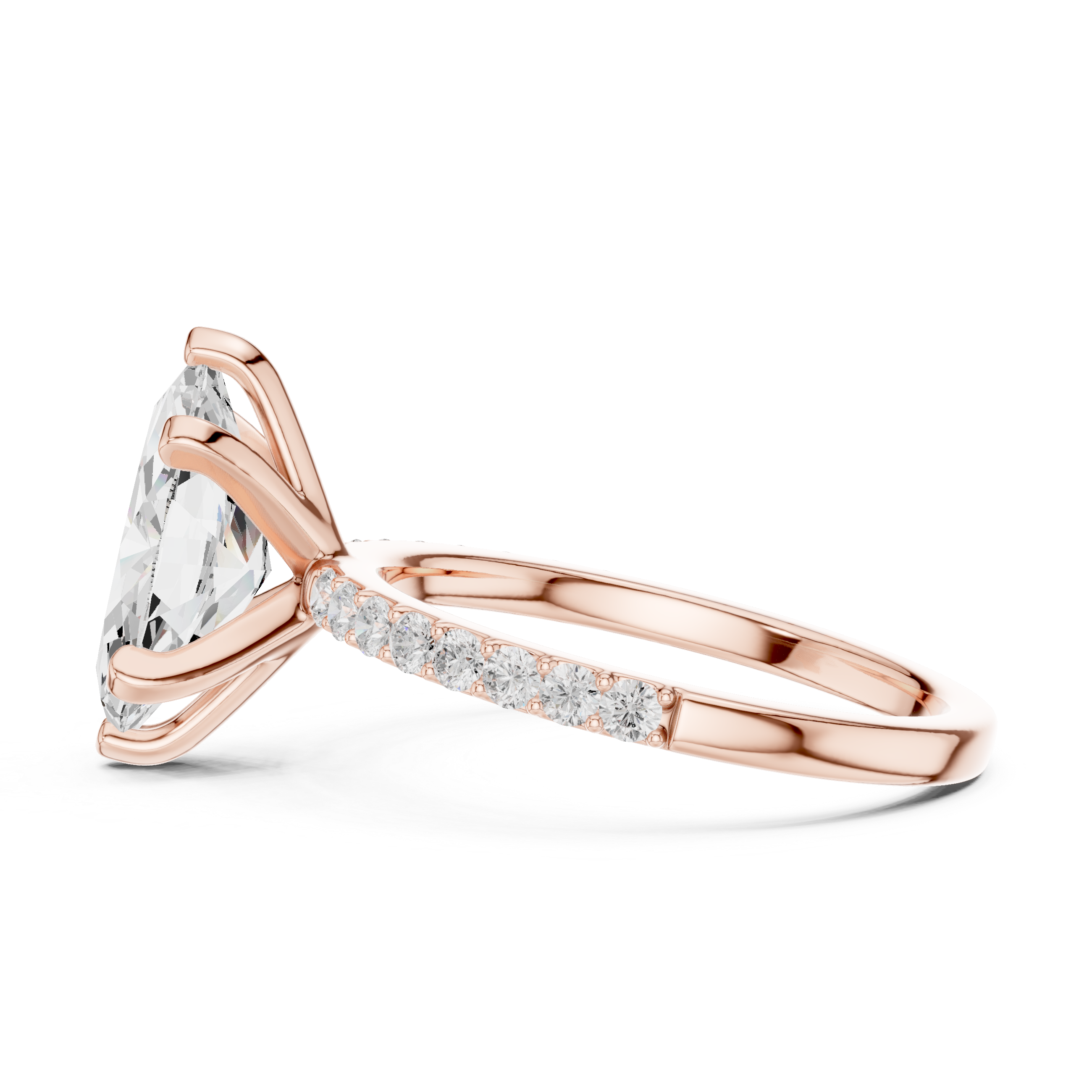Signature Marquise Cut Engagement Ring | Sleek Pave Set Design
