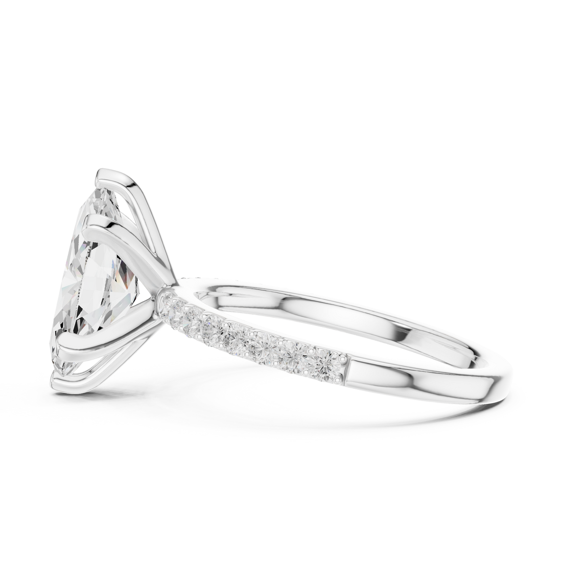 Signature Marquise Cut Engagement Ring | Sleek Pave Set Design