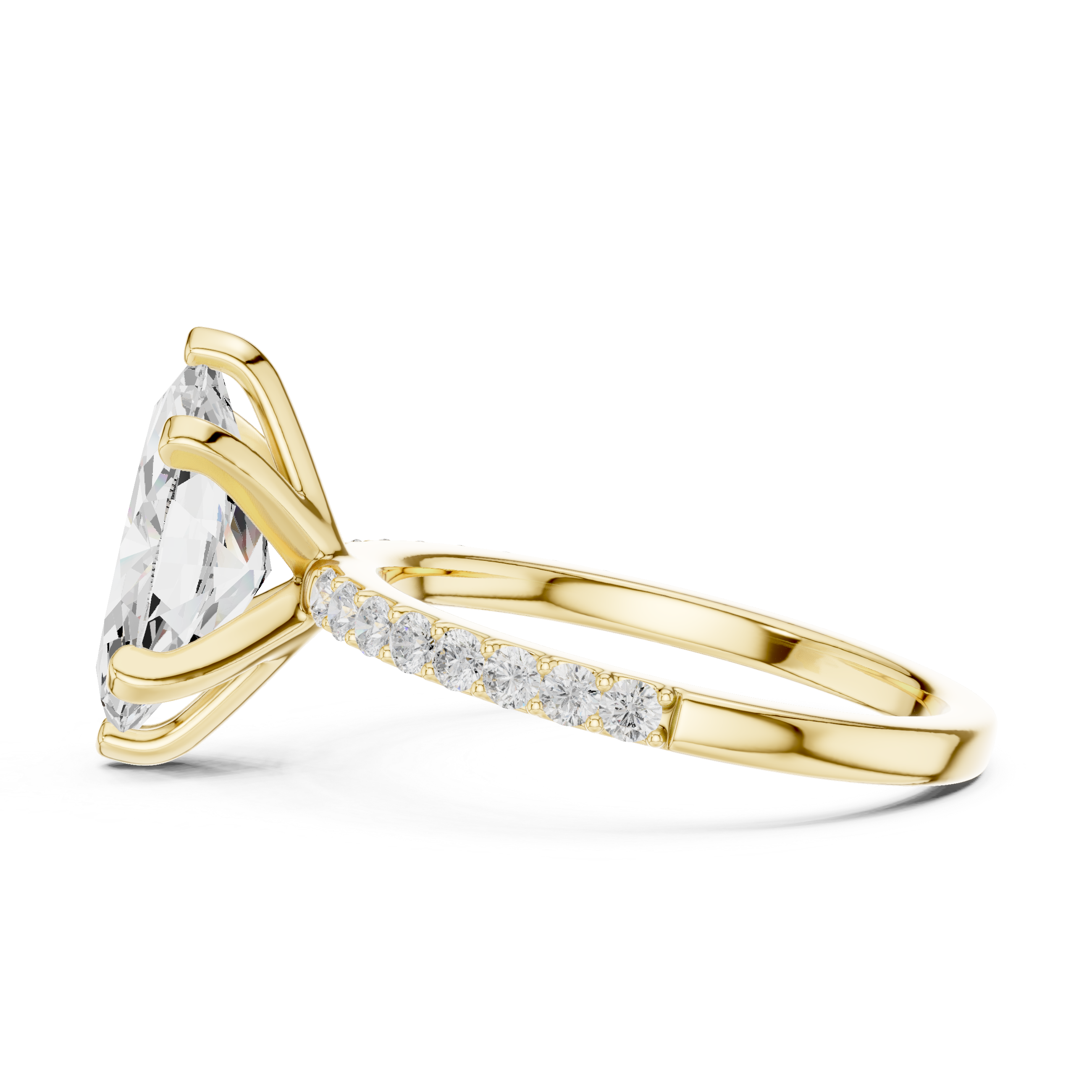 Signature Marquise Cut Engagement Ring | Sleek Pave Set Design