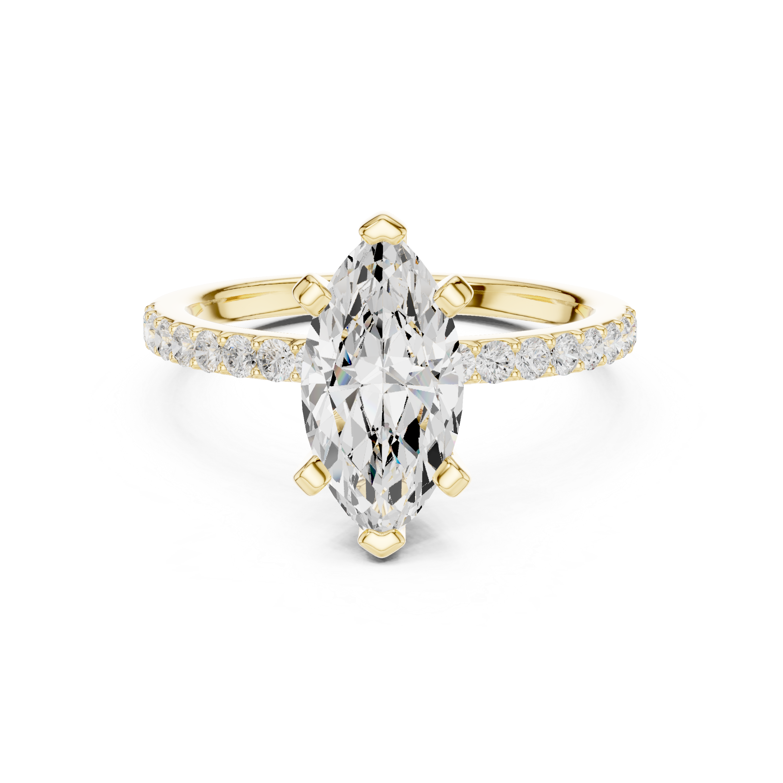 Signature Marquise Cut Engagement Ring | Sleek Pave Set Design