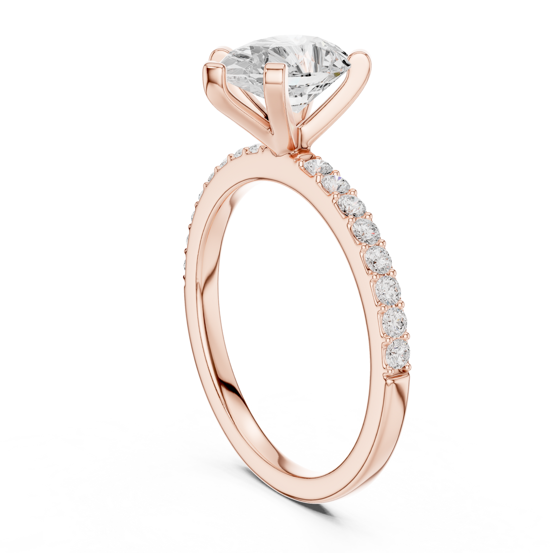 Sophisticated White Gold Engagement Pear Cut Diamond Ring with Side Accents