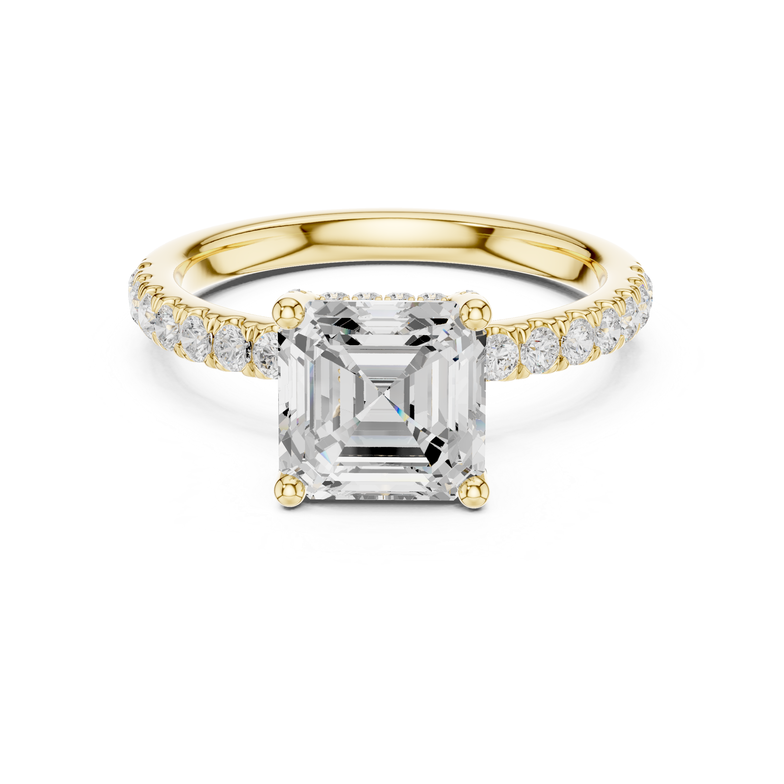 High-End Hidden Halo Diamond Ring with Elegant Pavé Setting