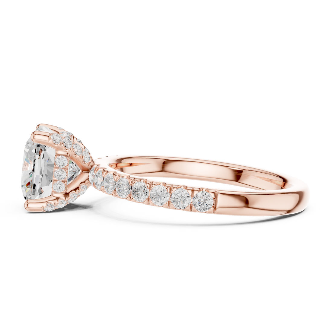 Premium White Gold Engagement Ring with Hidden Halo Design