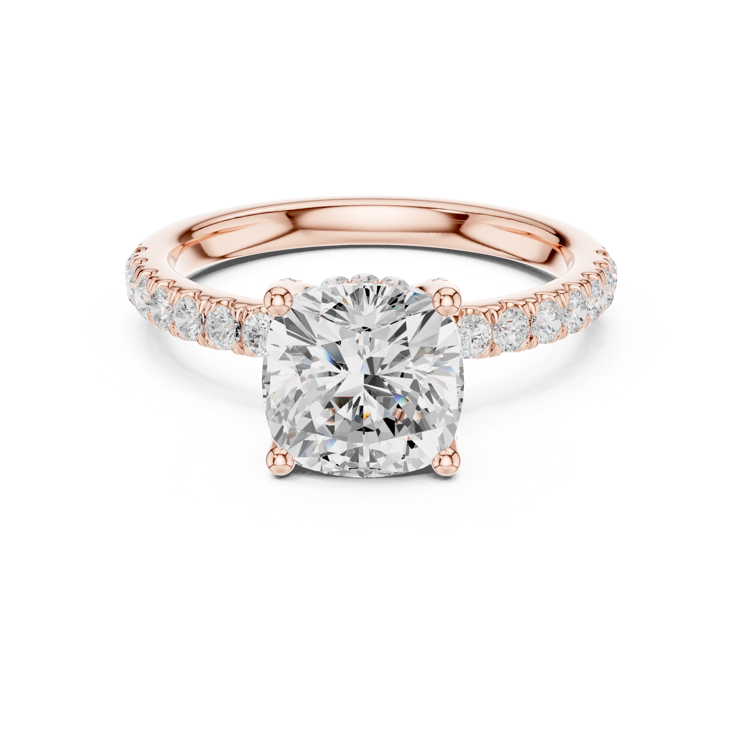 Premium White Gold Engagement Ring with Hidden Halo Design
