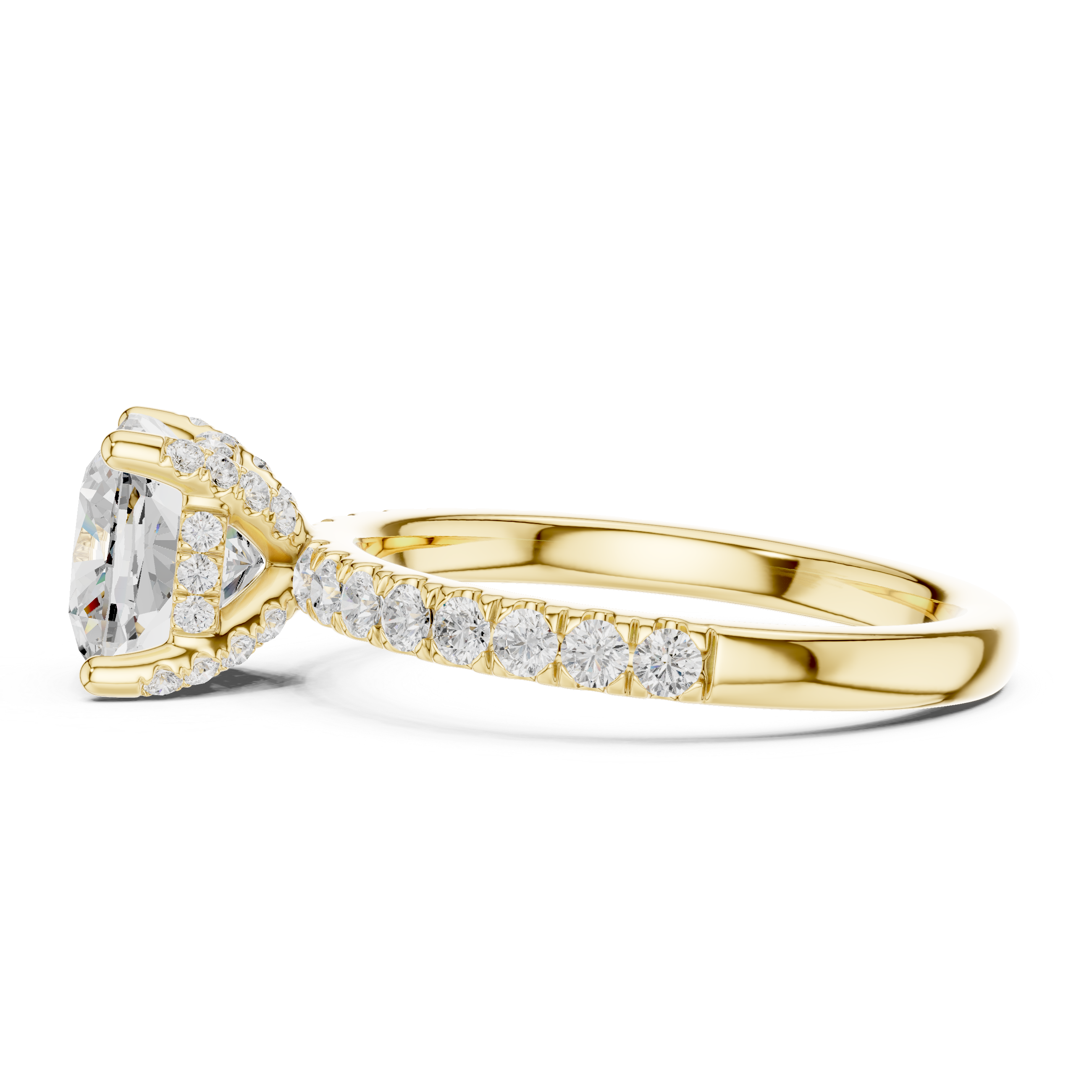 Premium White Gold Engagement Ring with Hidden Halo Design