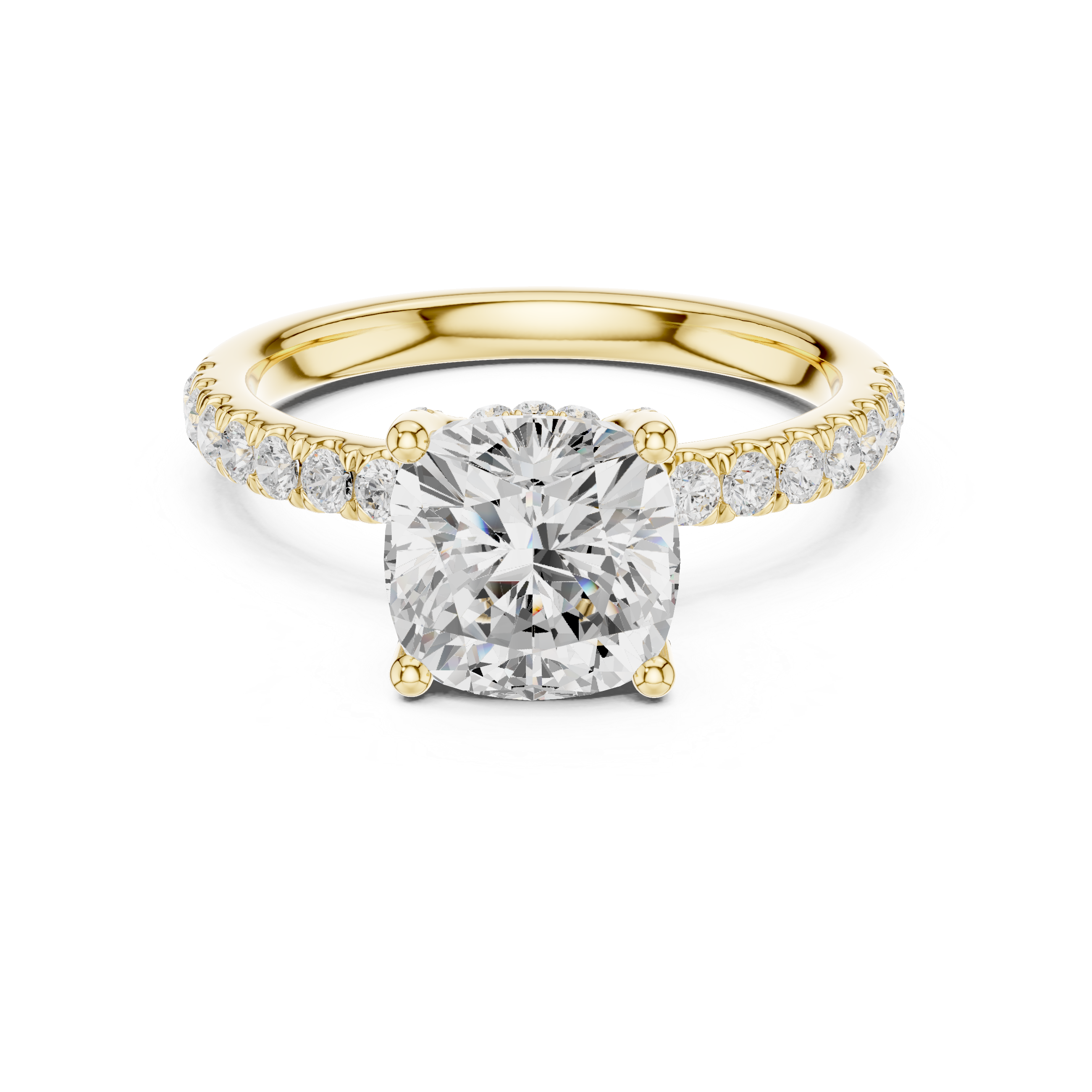 Premium White Gold Engagement Ring with Hidden Halo Design