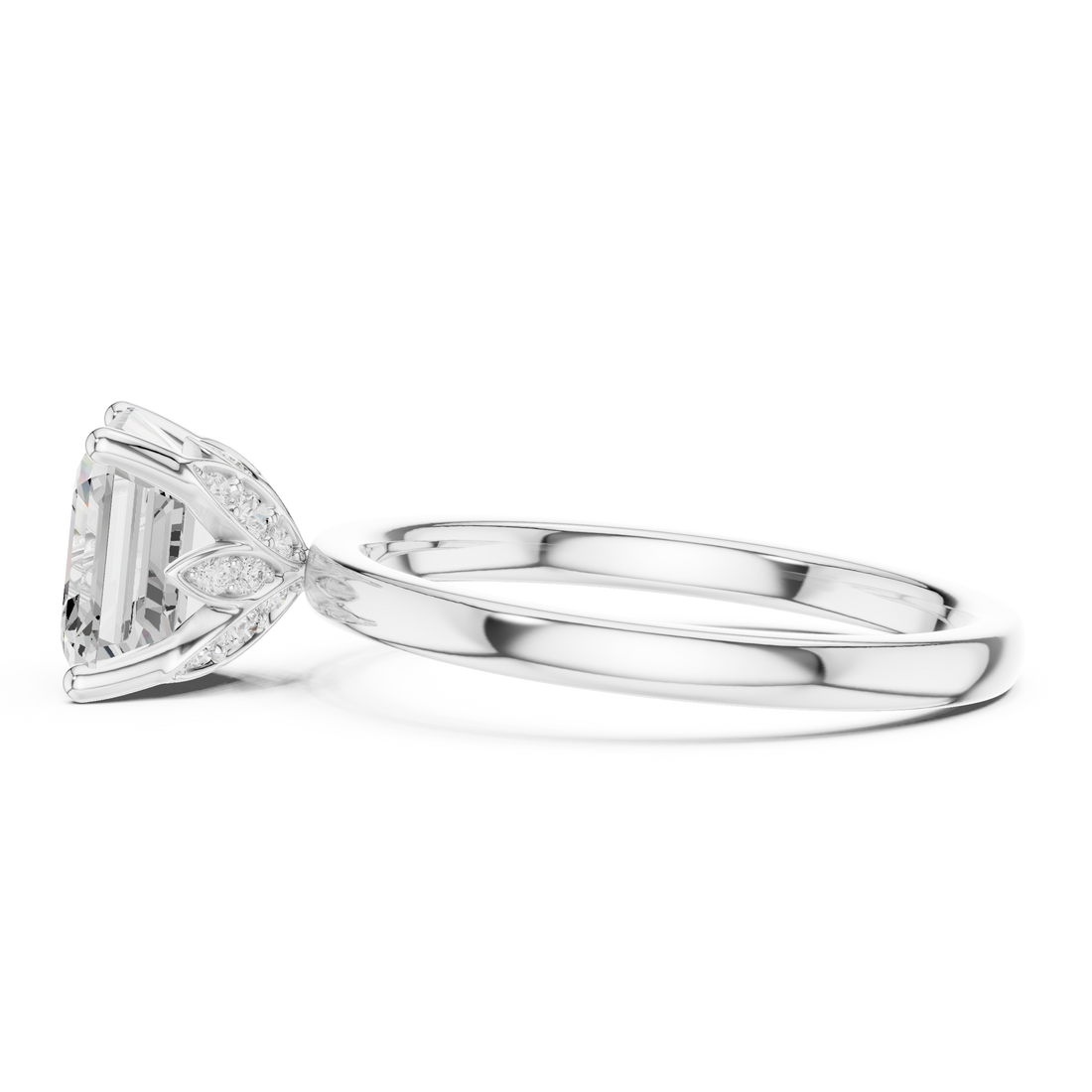 Asscher Cut Solitaire Diamond Ring, Rose Gold Engagement Ring, Elegant Prong Setting, Minimalist Bridal Ring