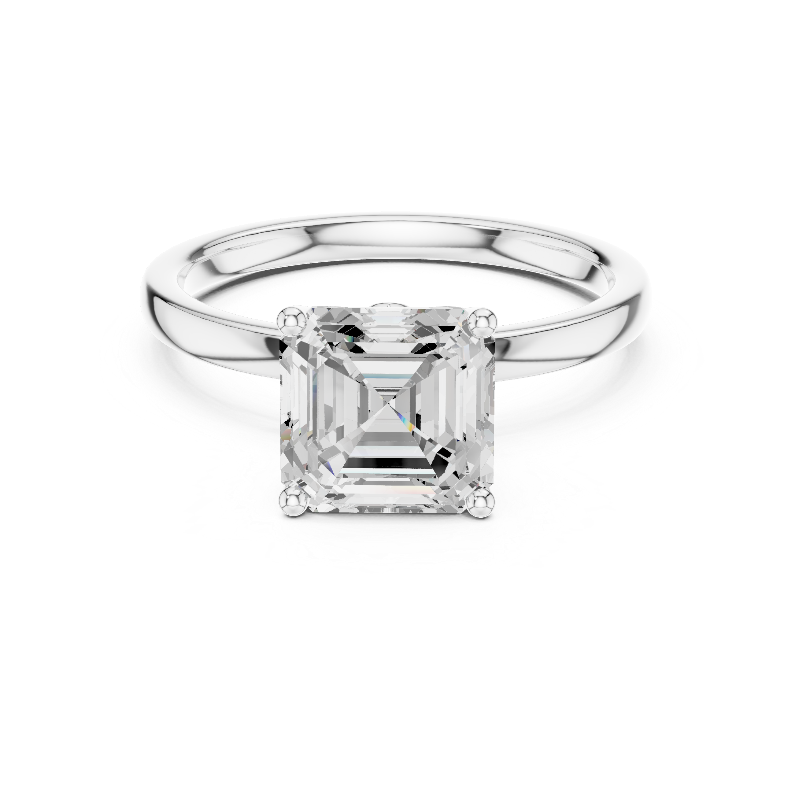 Asscher Cut Solitaire Diamond Ring, Rose Gold Engagement Ring, Elegant Prong Setting, Minimalist Bridal Ring