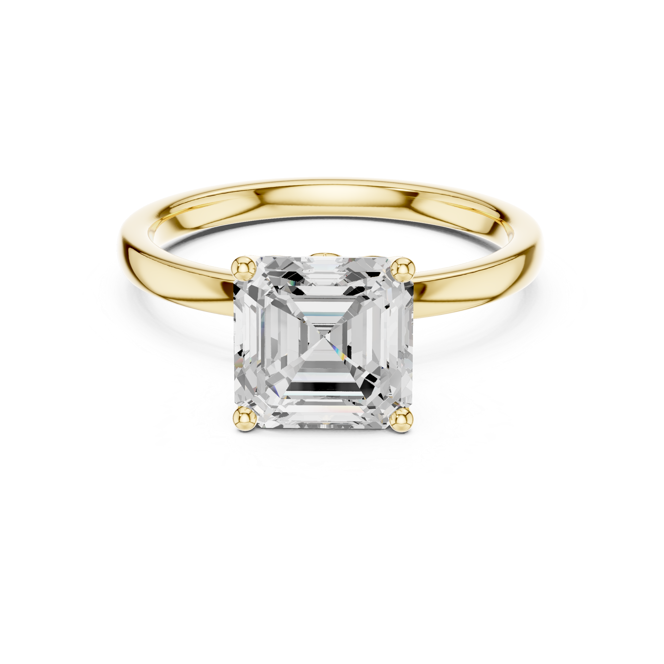 Asscher Cut Solitaire Diamond Ring, Rose Gold Engagement Ring, Elegant Prong Setting, Minimalist Bridal Ring